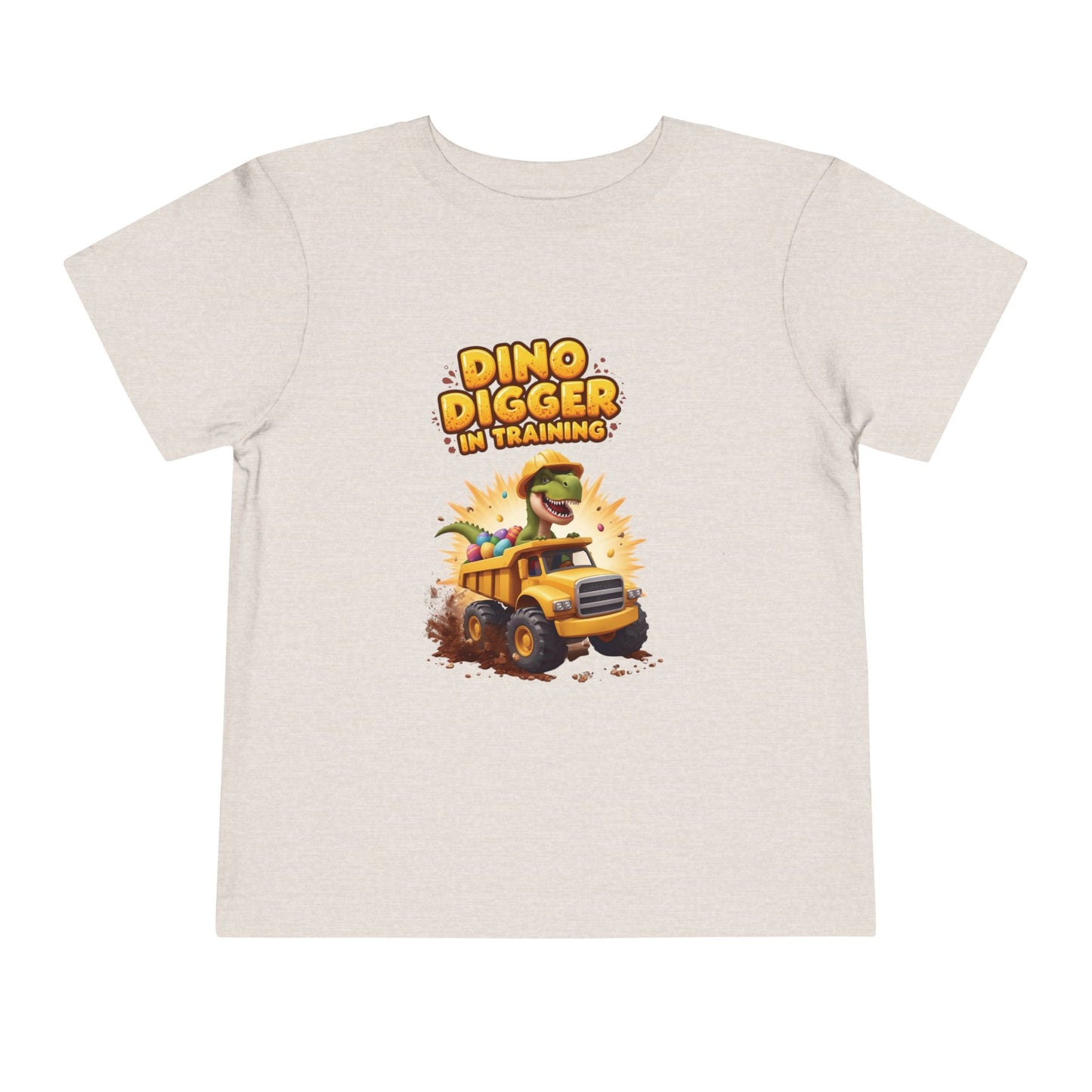 Dino Digger Toddler Tee - Fun Dino Excavator T-Shirt, Kids Gift, Birthday Outfit, Playwear, Cute Dinosaur Apparel