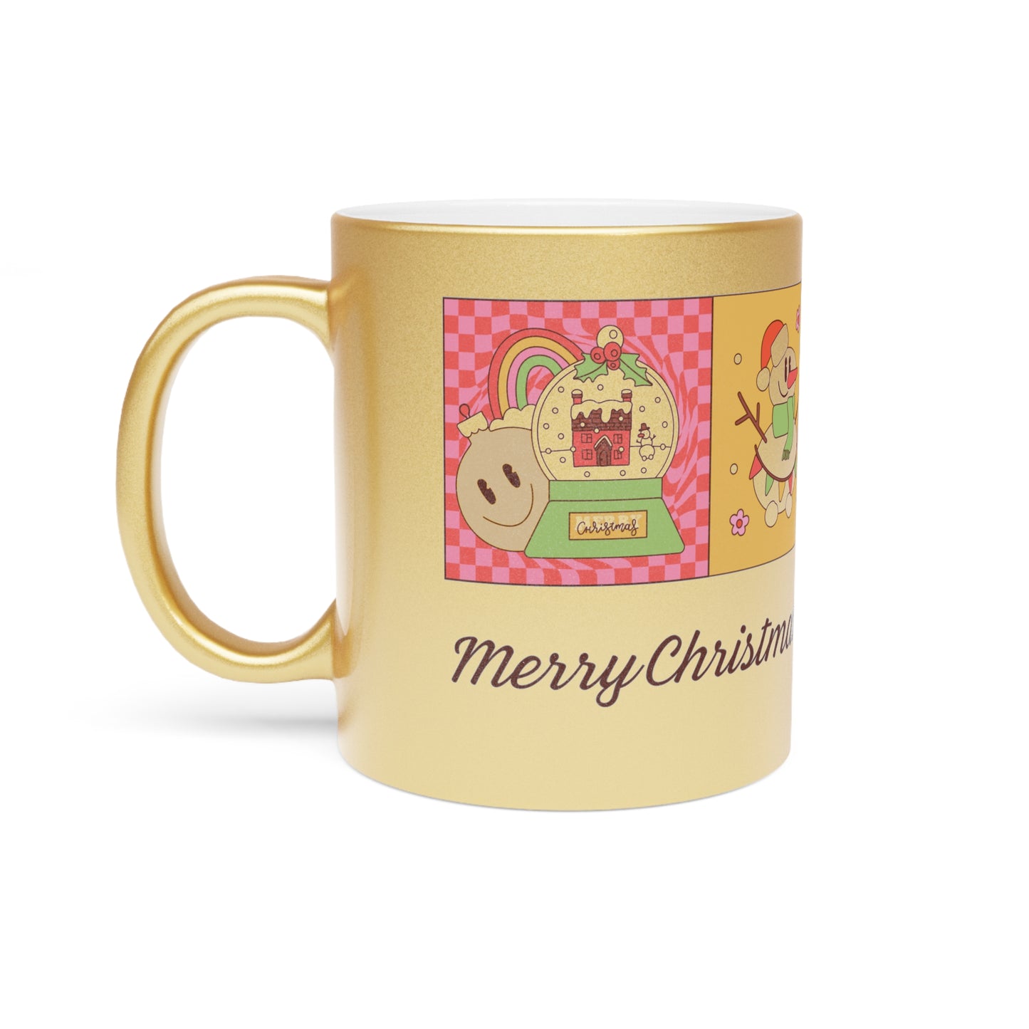 Metallic Christmas Mug | Festive Holiday Drinkware, Gift for Her, Winter Wonderland Decor, Ornament Collector, Merry Christmas Quote