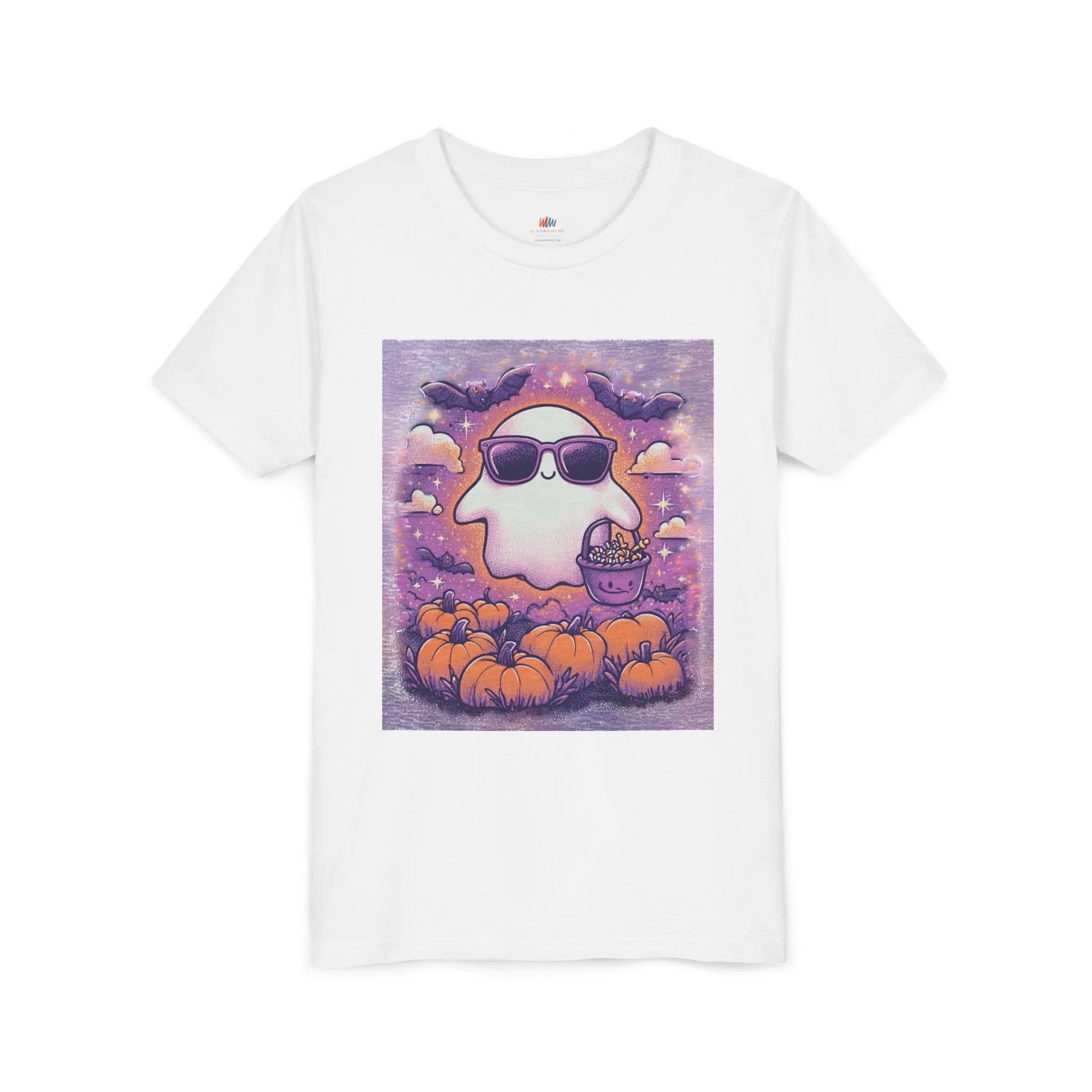 Adorable Ghost Halloween Tee, Youth Short Sleeve T-Shirt Printify