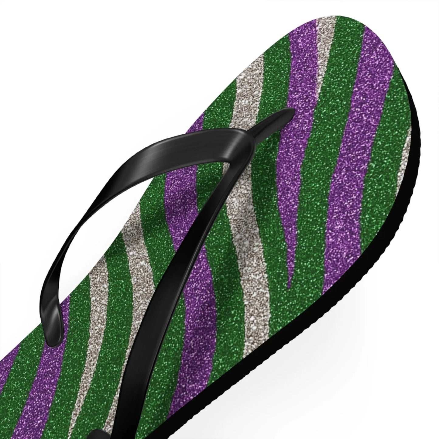 Vibrant Striped Flip Flops for Summer, Beach, Pool, Vacation, Trendy Footwear Printify