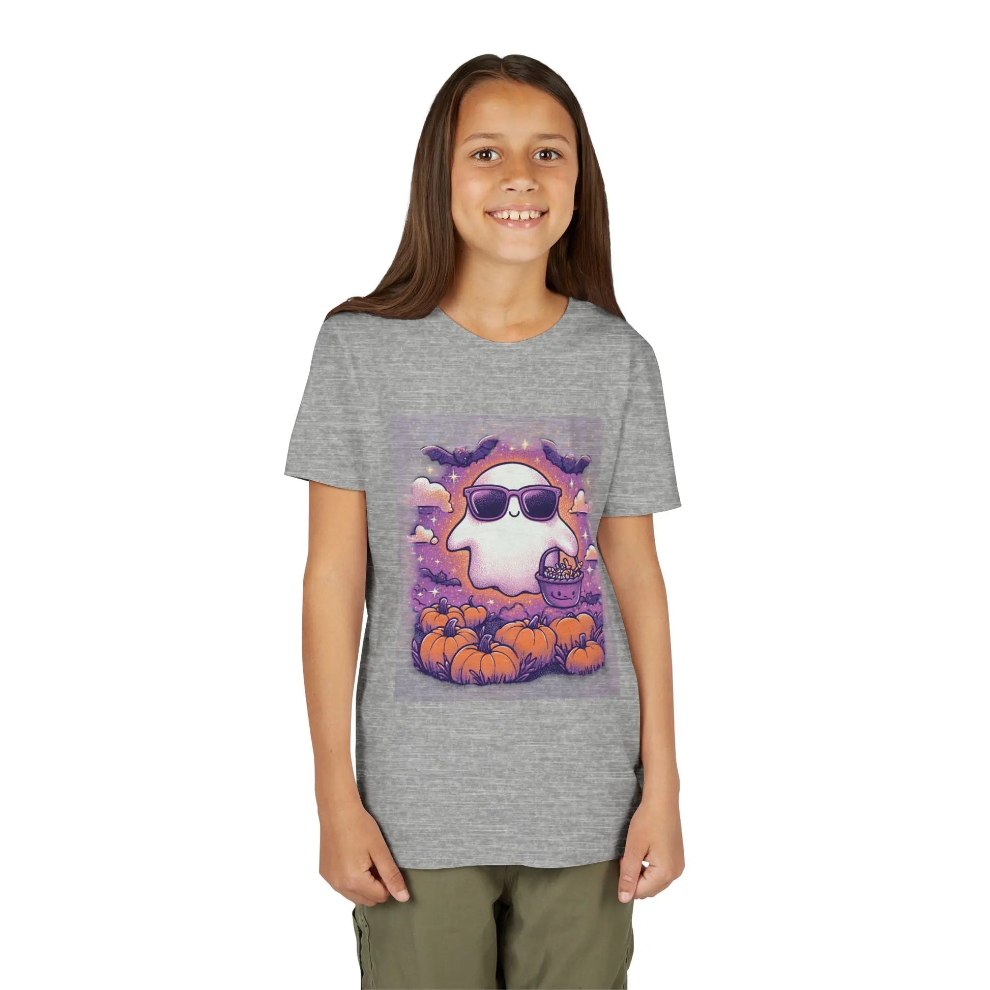 Adorable Ghost Halloween Tee, Youth Short Sleeve T-Shirt Printify