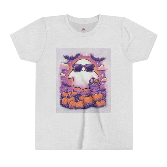 Adorable Ghost Halloween Tee, Youth Short Sleeve T-Shirt Printify