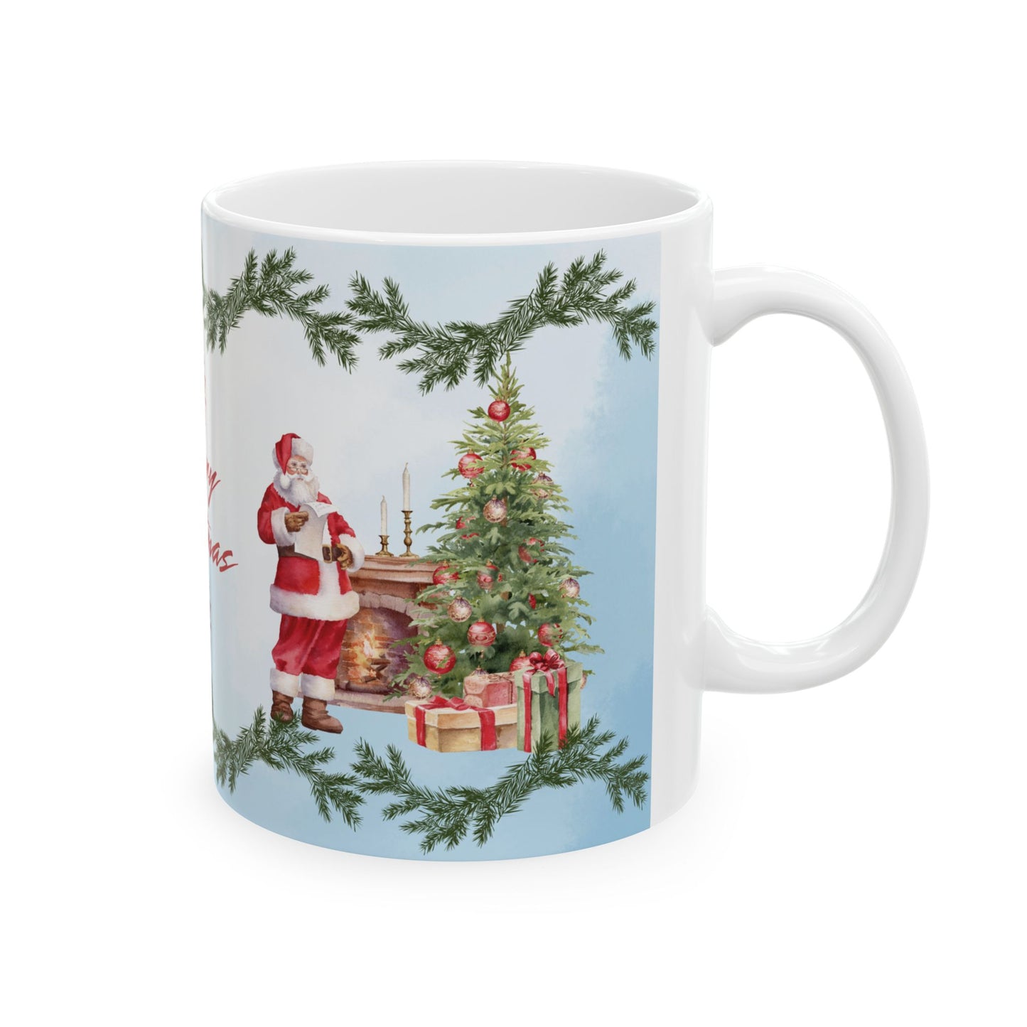 Merry Christmas Ceramic Mug, Holiday Gift, Festive Coffee Cup, Christmas Decor, Seasonal Beverageware