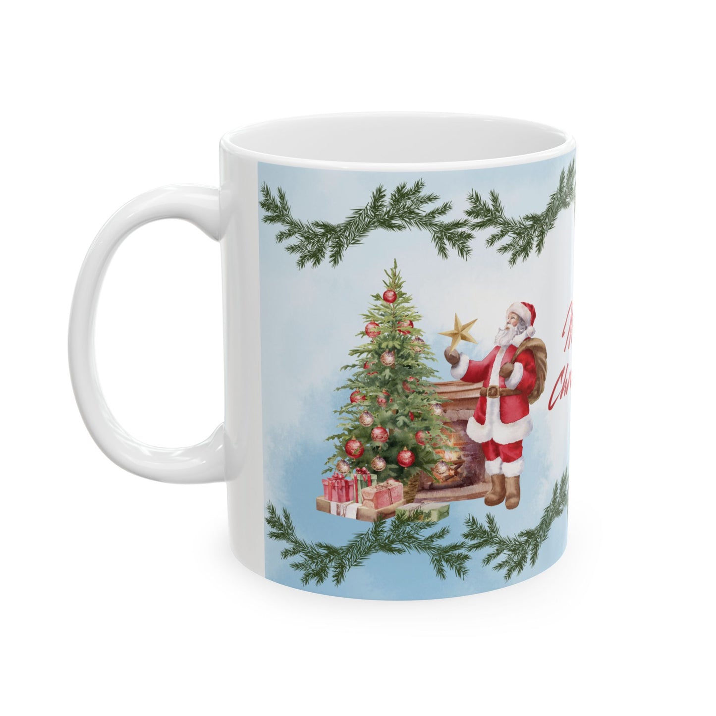 Merry Christmas Ceramic Mug, Holiday Gift, Festive Coffee Cup, Christmas Decor, Seasonal Beverageware