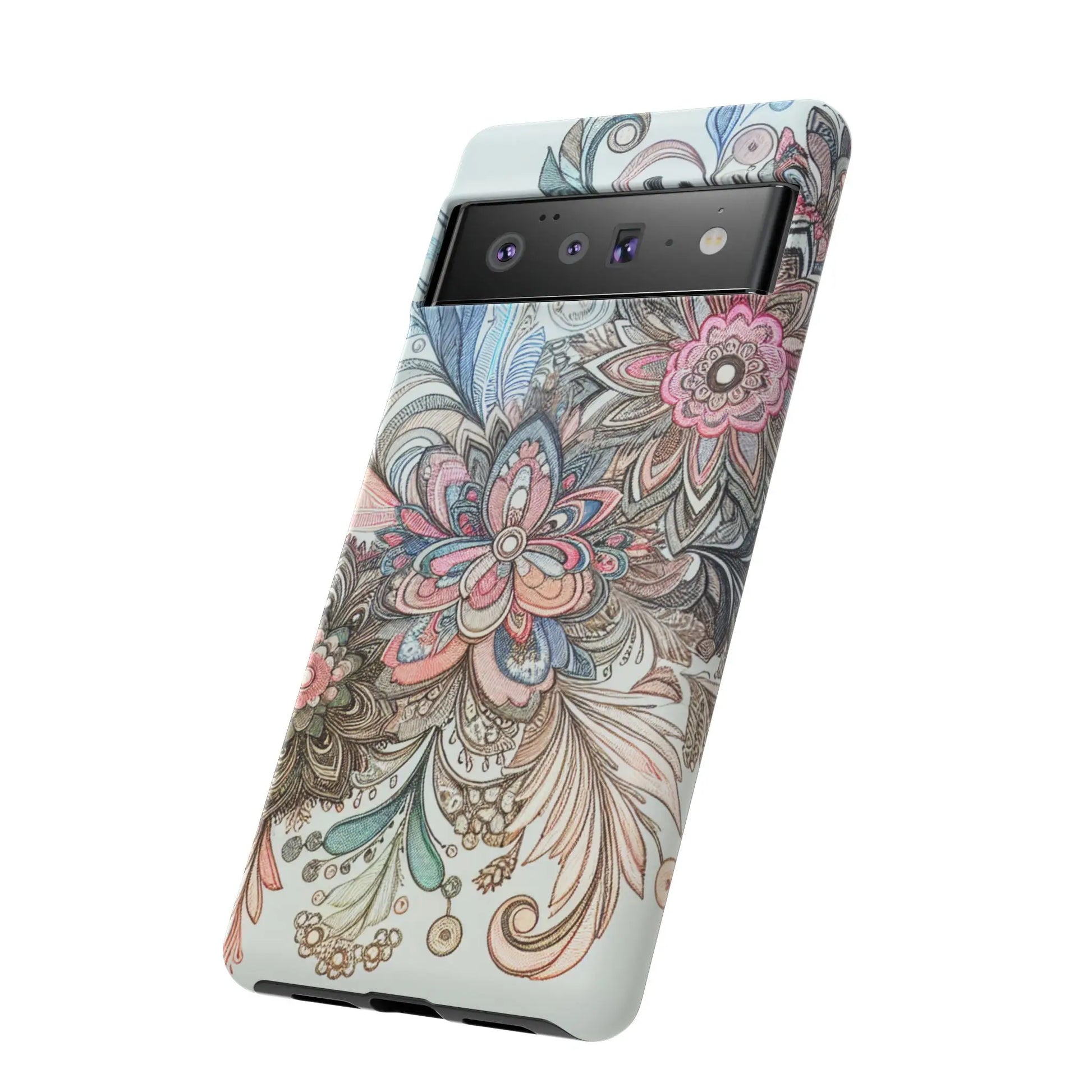 Floral Phone Case, Tough Cases, Protective mobile cover for flower lovers, Gift for her, Stylish phone accessory, Unique floral [...] Printify