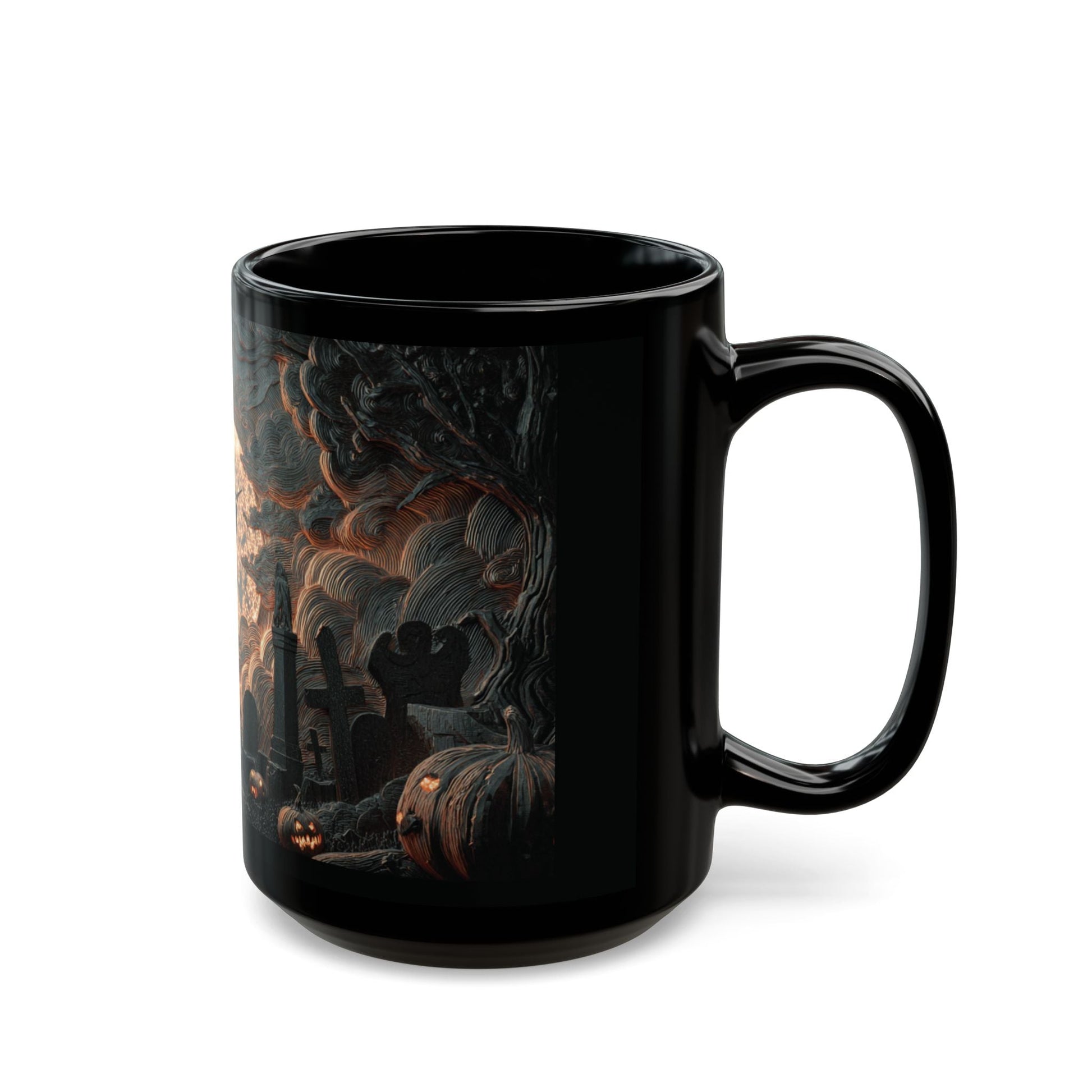 Spooky Witching Hour Mug - Perfect for Halloween Coffee Lovers, Black Ceramic Cup, Gift for Witch Fans, Unique Kitchen Decor, [...] Printify