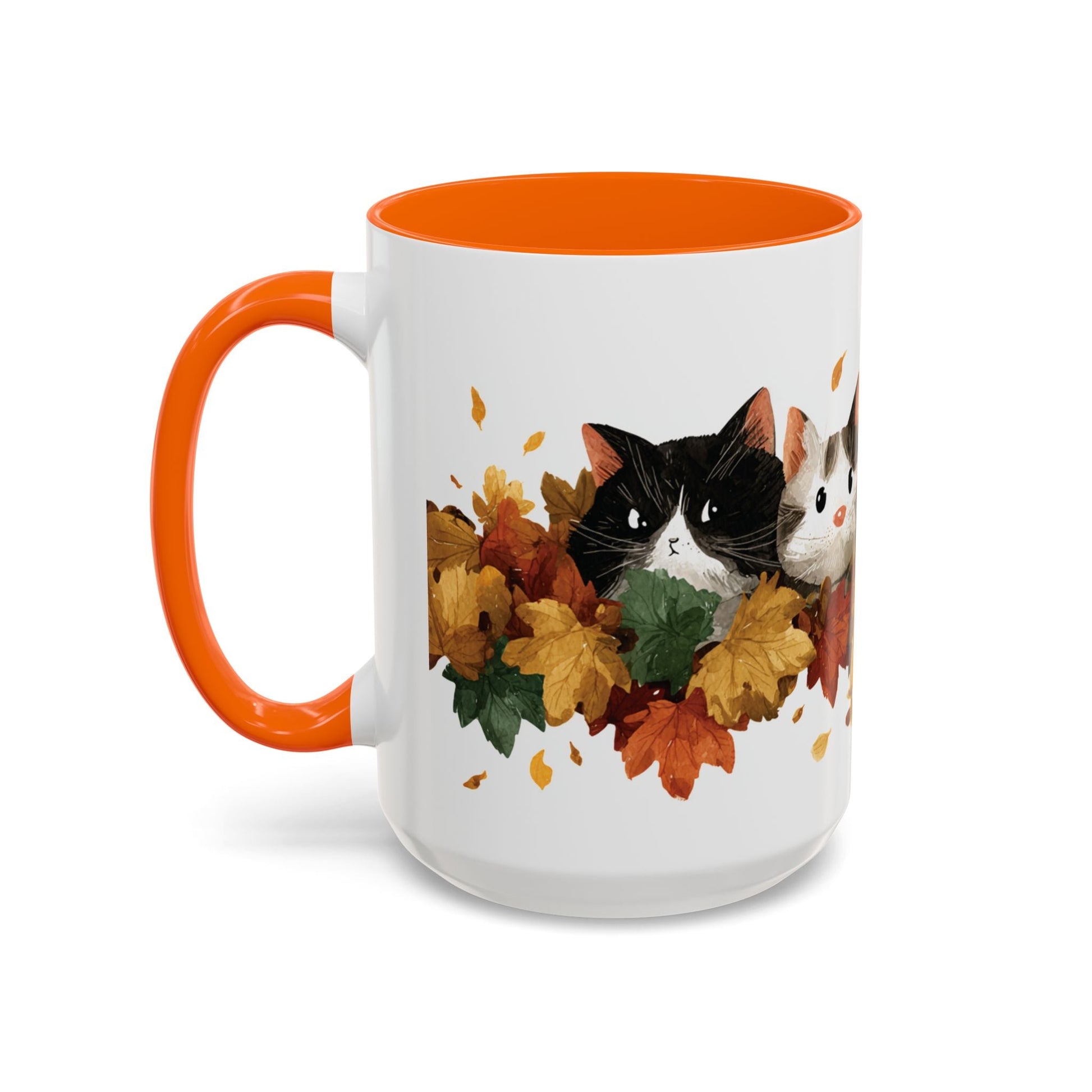 Autumn Cat Coffee Mug, Cute Animal Mug, Fall Decor, Gift for Cat Lovers, Warm Beverage Cup, Thanksgiving Coffee Cup Printify