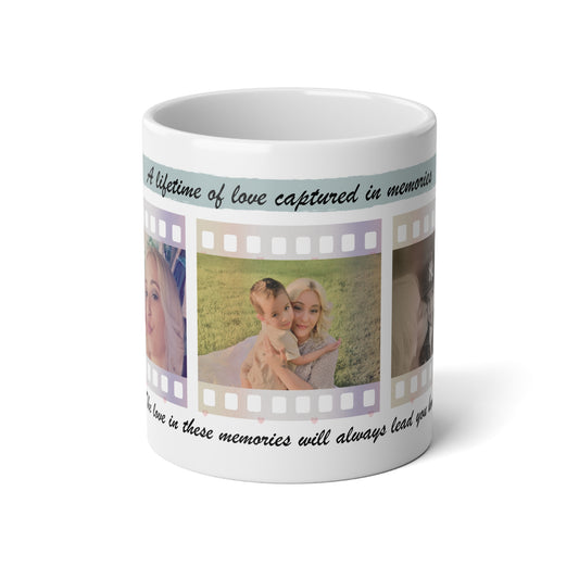 Personalized Memory Mug, 20oz Photo Jumbo Mug, Custom Family Picture Cup, Gift for Mom, Keepsake Coffee Mug