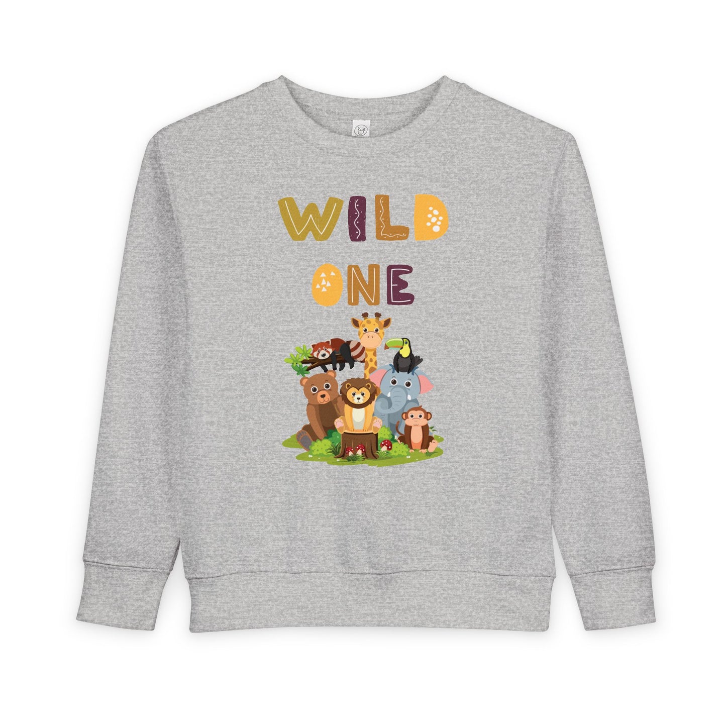 Wild One Toddler Sweatshirt - Cute Animal Design, Birthday Gift, Kids' Apparel, Playtime Outfit, Baby Shower Gift