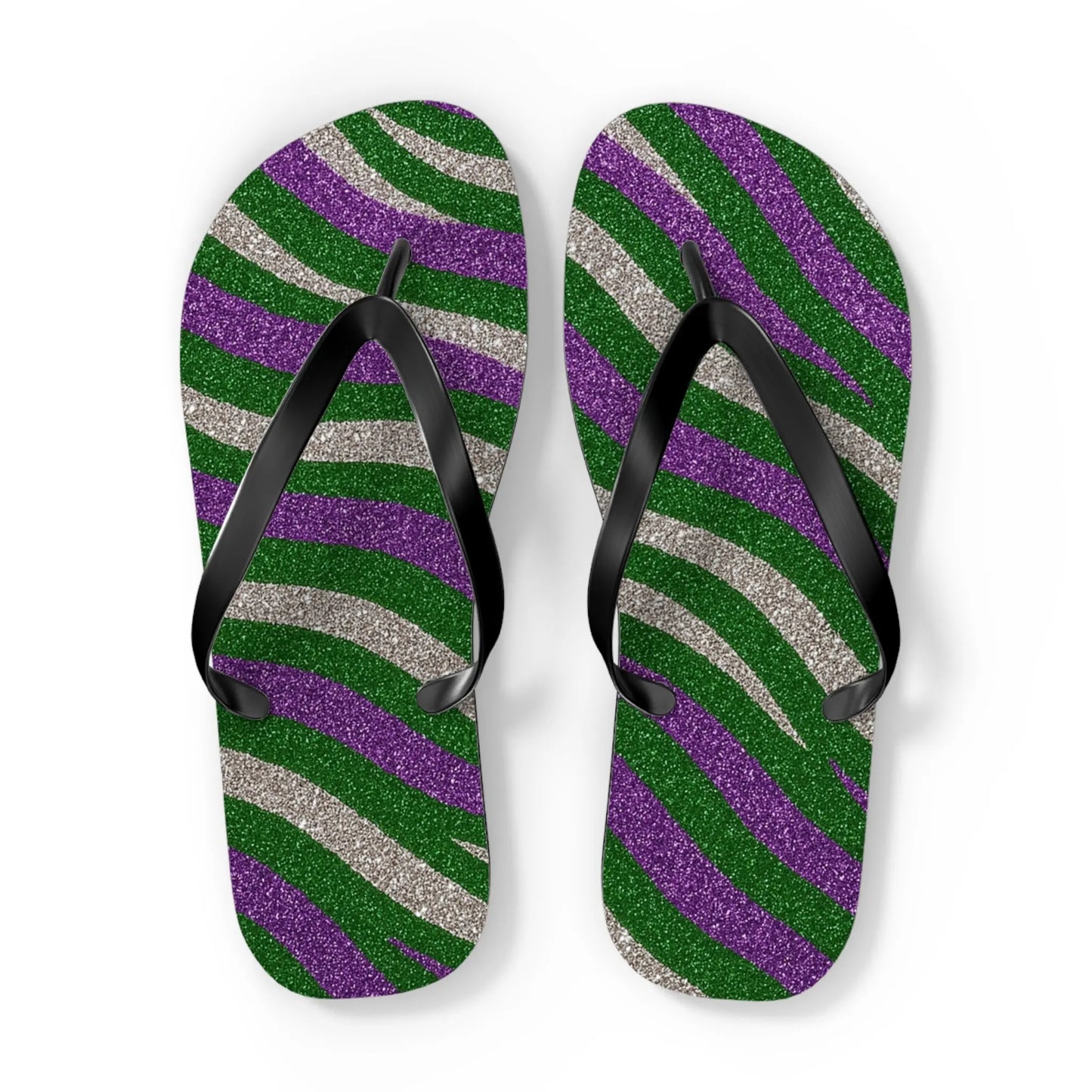 Vibrant Striped Flip Flops for Summer, Beach, Pool, Vacation, Trendy Footwear Printify