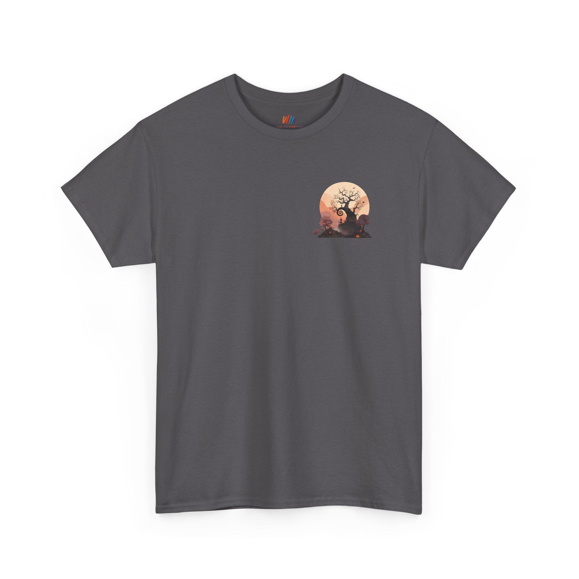 Spooky Sunset Tee, Halloween Shirt, Fall Apparel, Unisex Graphic Tee, Autumn Vibes, Cozy Casual Wear Printify