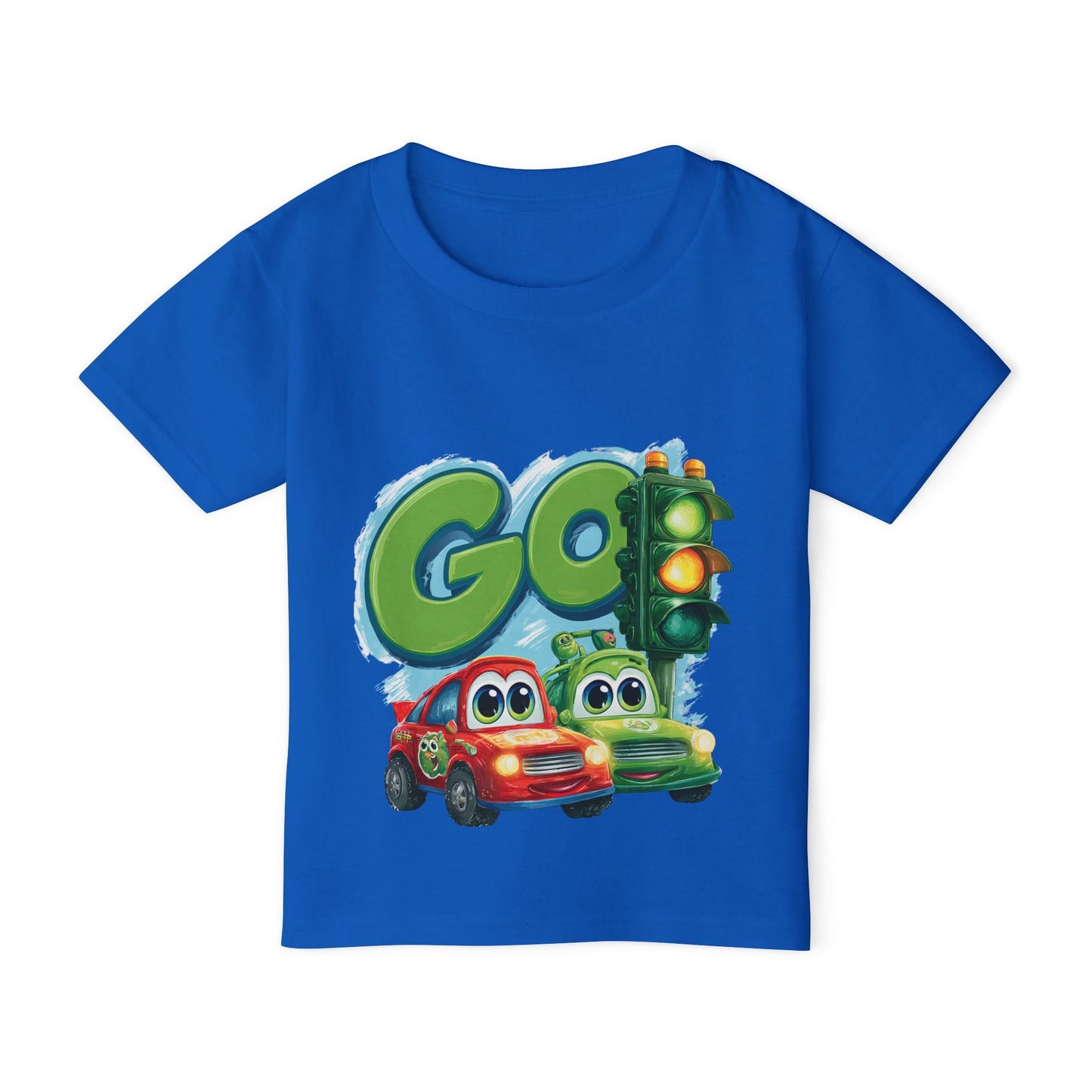 Colorful Kids' Tee with Cars Design, Toddler T-shirt, Go Traffic Shirt, Fun Playtime Apparel, Gift for Birthdays or Holidays Printify