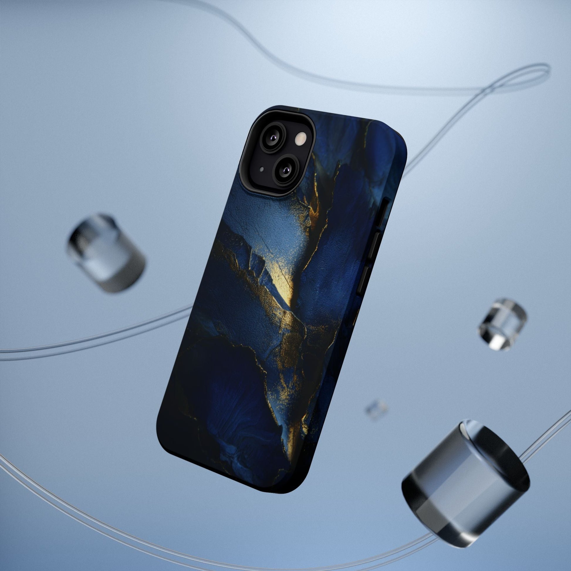 Phone Case - Blue and Gold 8k HD Design - Magnetic Tough Cases Printify