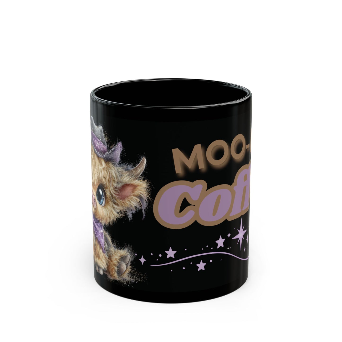 Highland Cow Coffee Mug Moo Re Coffee Black Glossy Cup 11oz and 15oz