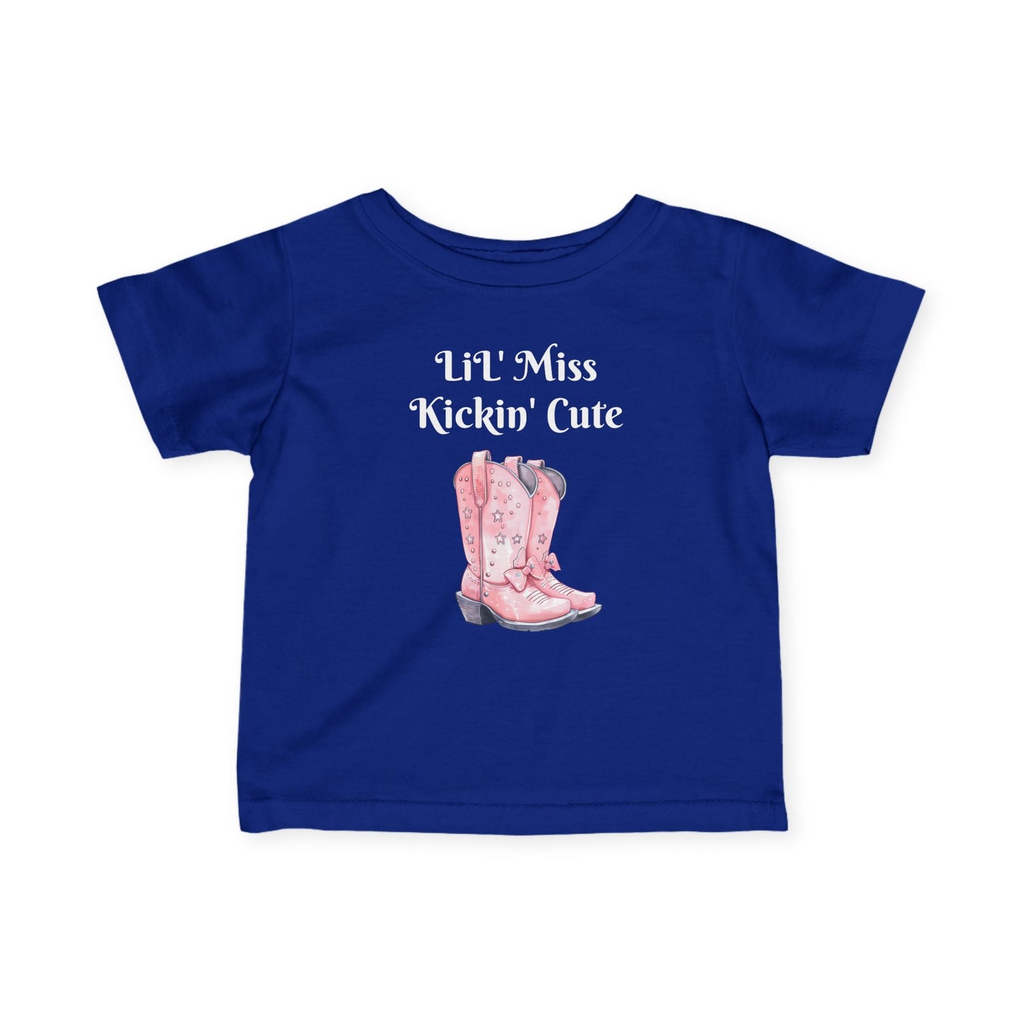 Lil' Miss Kickin' Cute Infant Tee, Baby Shirt, Toddler Clothing, Western Theme Outfit, Cute Baby Gift, Birthday Present Printify