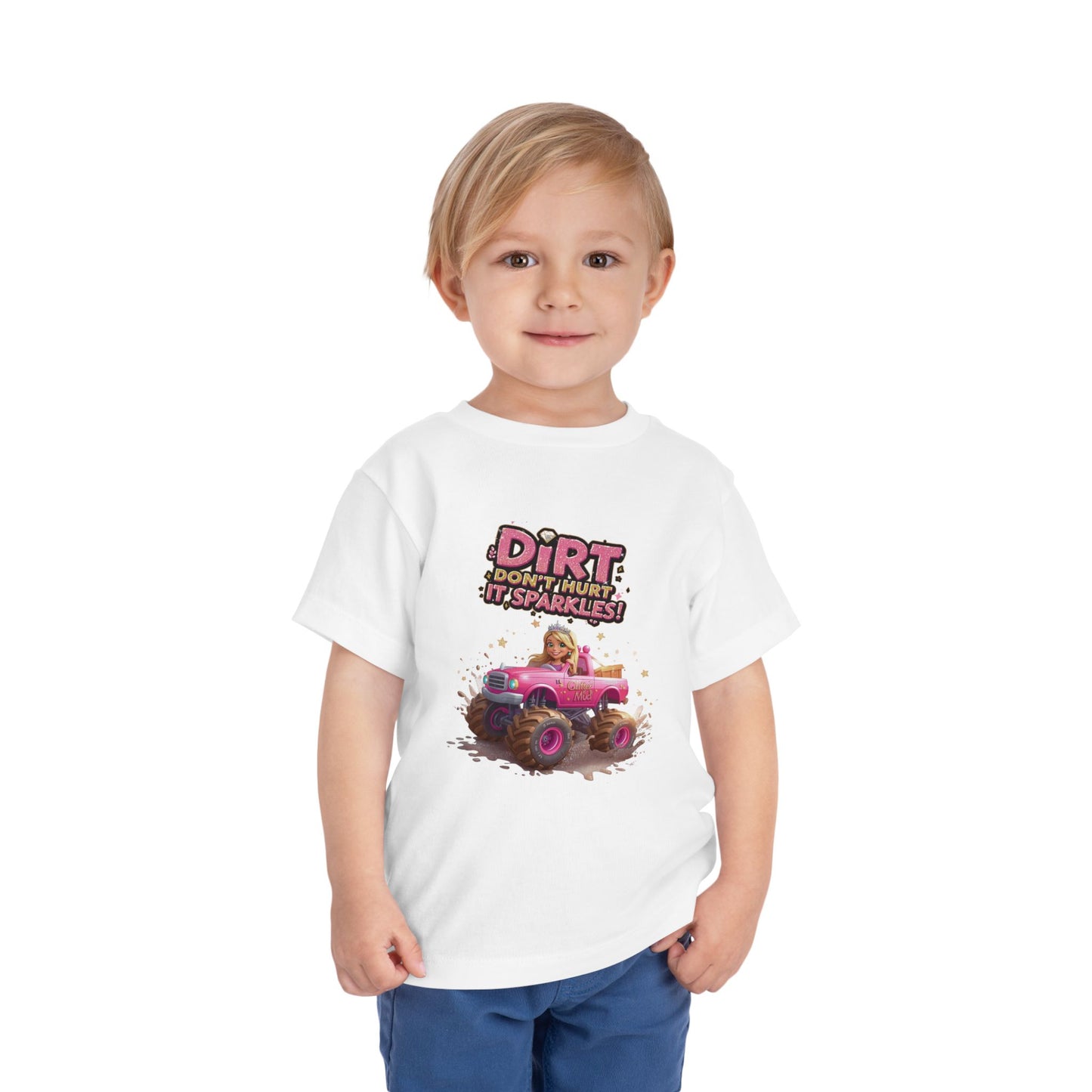 Toddler Tee, Princess in a Pink Monster Truck Dirt Don't Hurt It Sparkles Shirt, Kids Birthday Gift, Cute Girl's Top, Baby Shower Present,