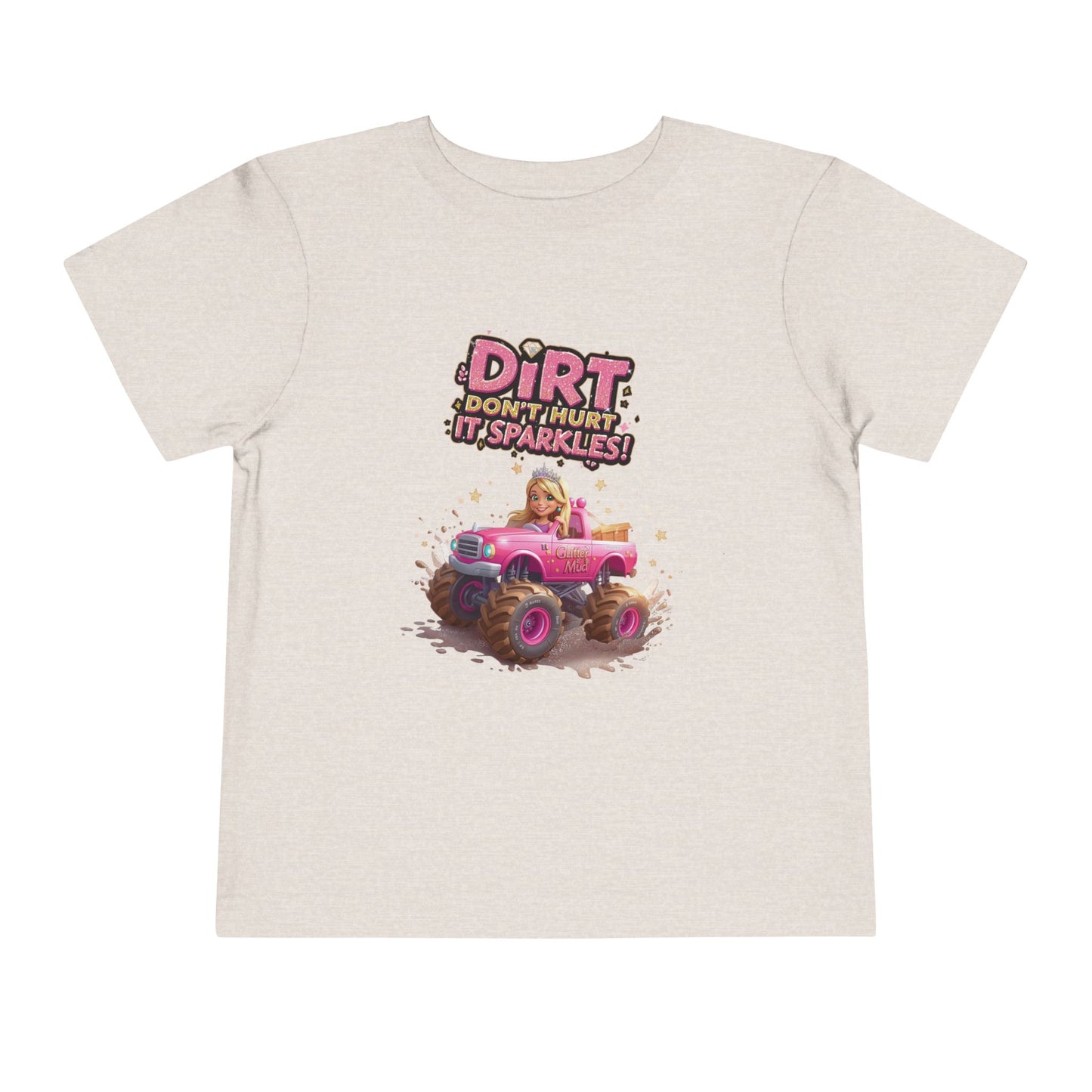 Toddler Tee, Princess in a Pink Monster Truck Dirt Don't Hurt It Sparkles Shirt, Kids Birthday Gift, Cute Girl's Top, Baby Shower Present,