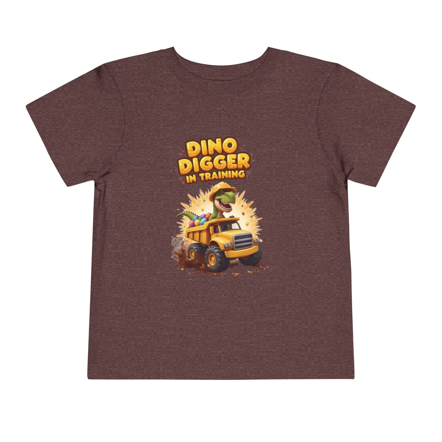 Dino Digger Toddler Tee - Fun Dino Excavator T-Shirt, Kids Gift, Birthday Outfit, Playwear, Cute Dinosaur Apparel