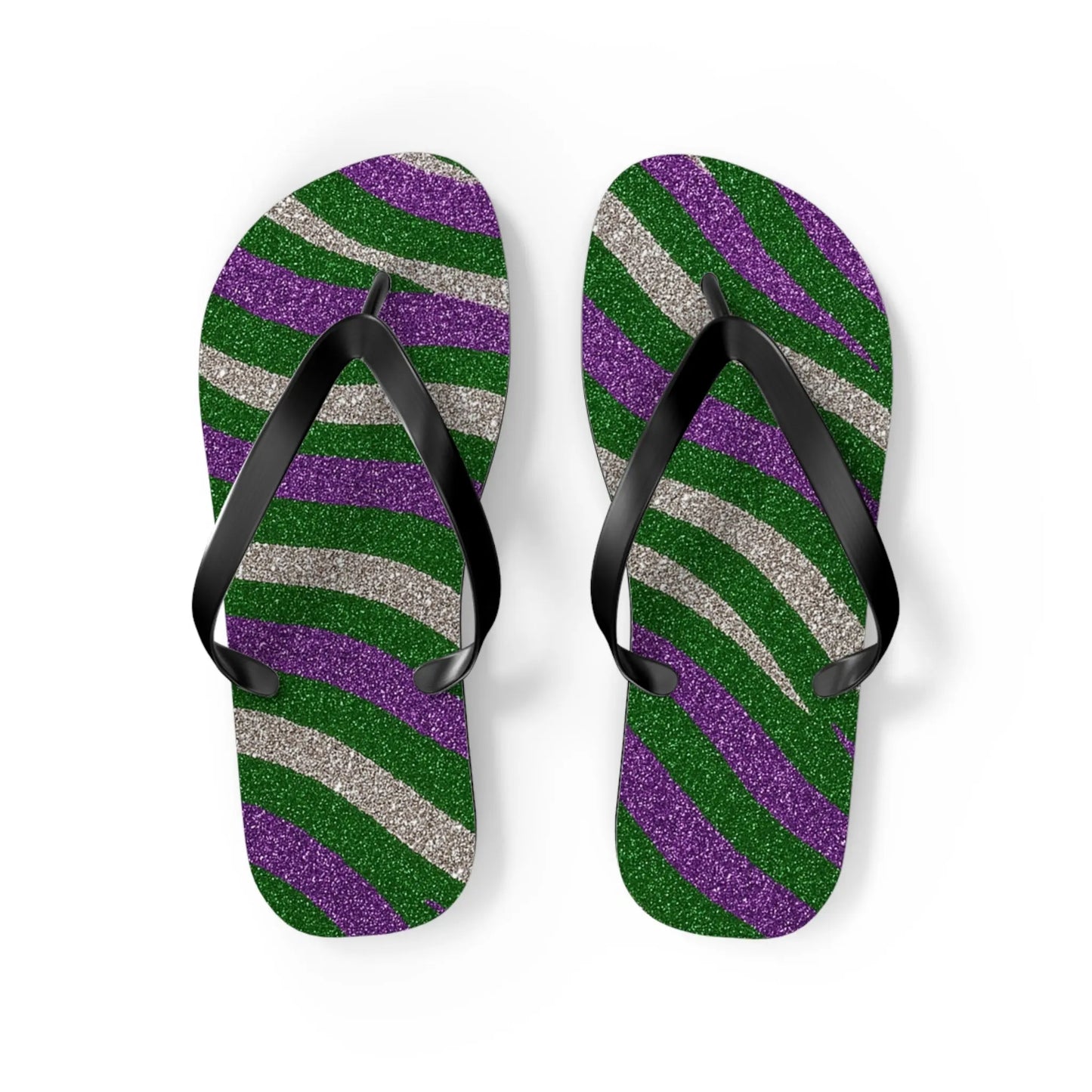 Vibrant Striped Flip Flops for Summer, Beach, Pool, Vacation, Trendy Footwear Printify