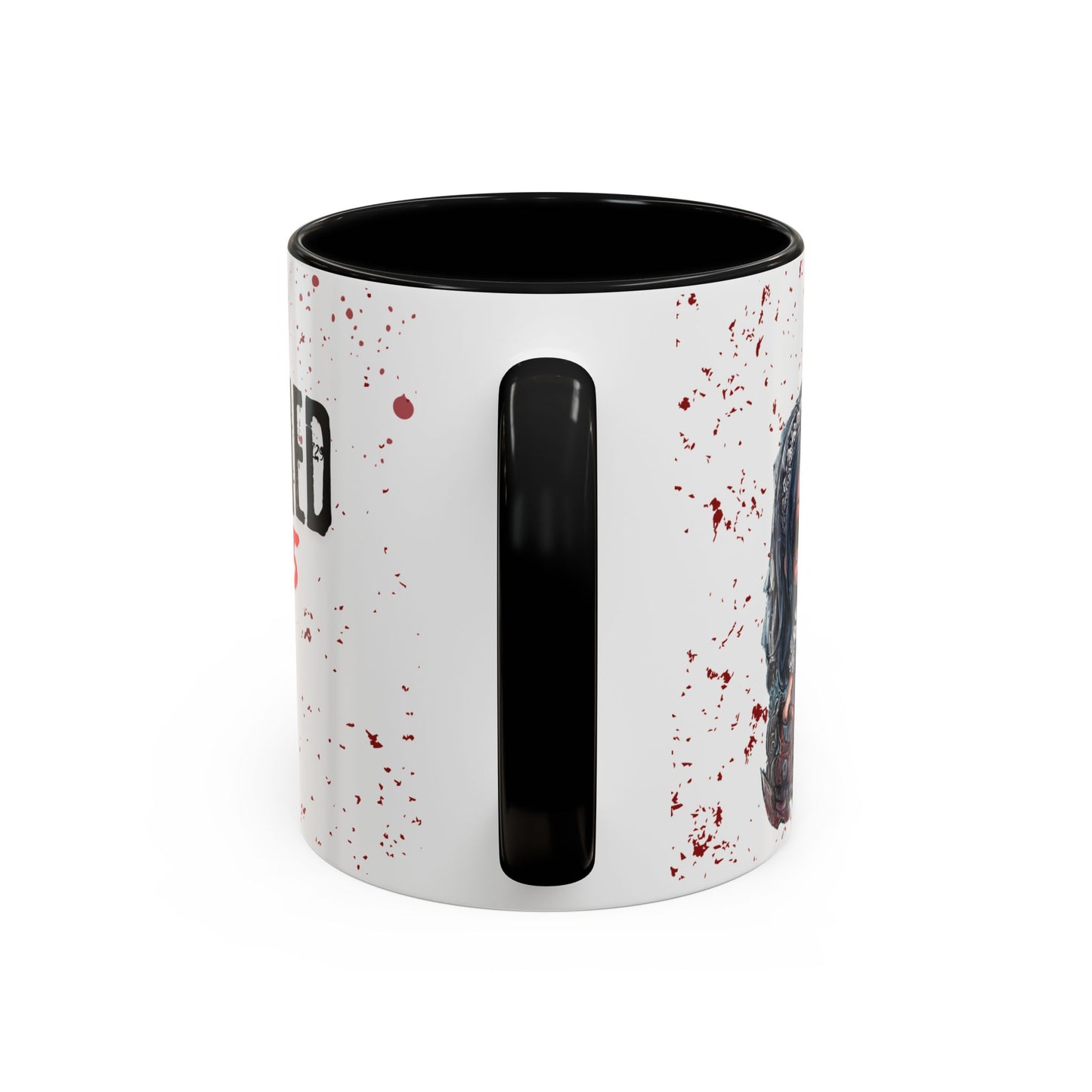 Accent Coffee Mug - Gothic Halloween Bride and Groom Just Stitched Personalized Mug