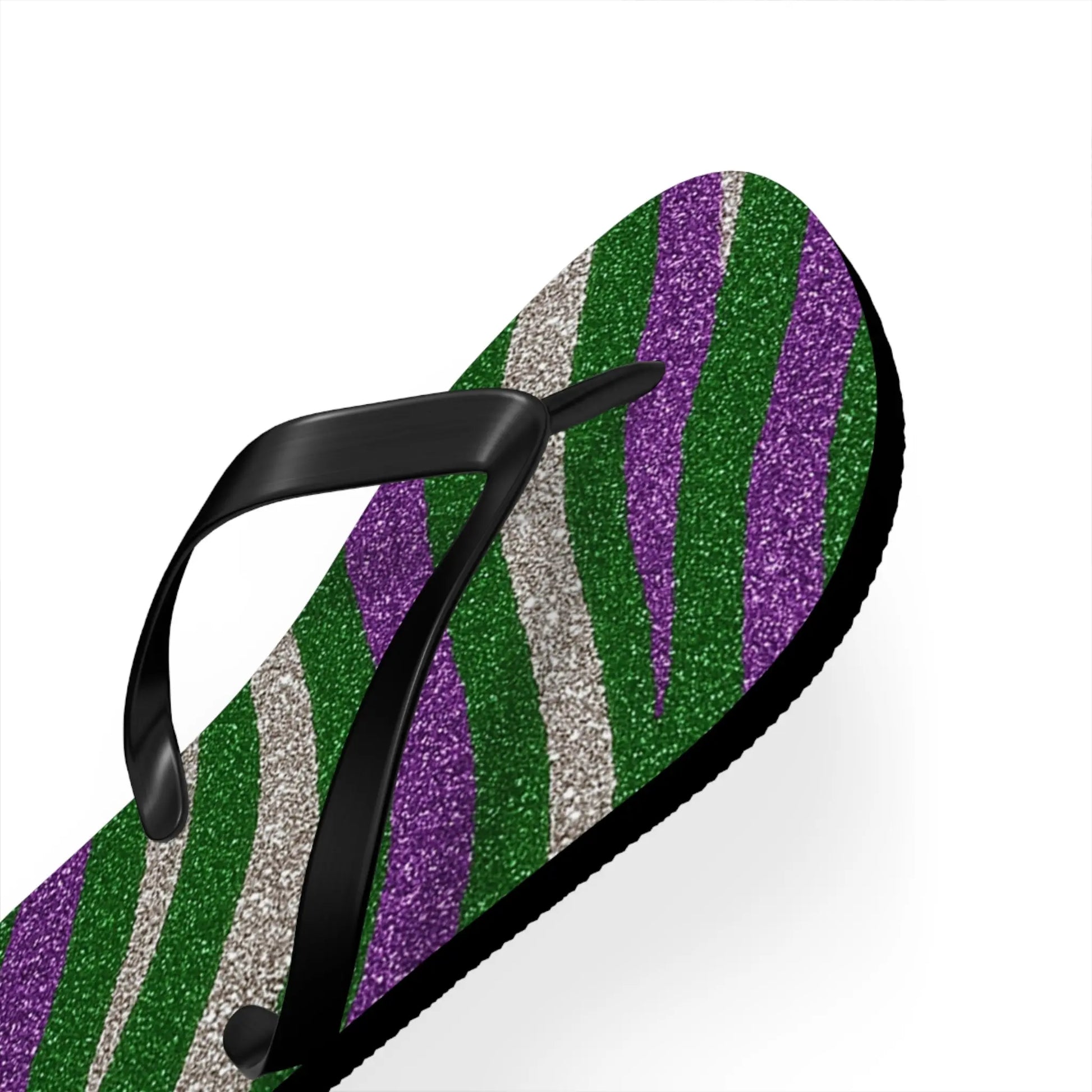 Vibrant Striped Flip Flops for Summer, Beach, Pool, Vacation, Trendy Footwear Printify