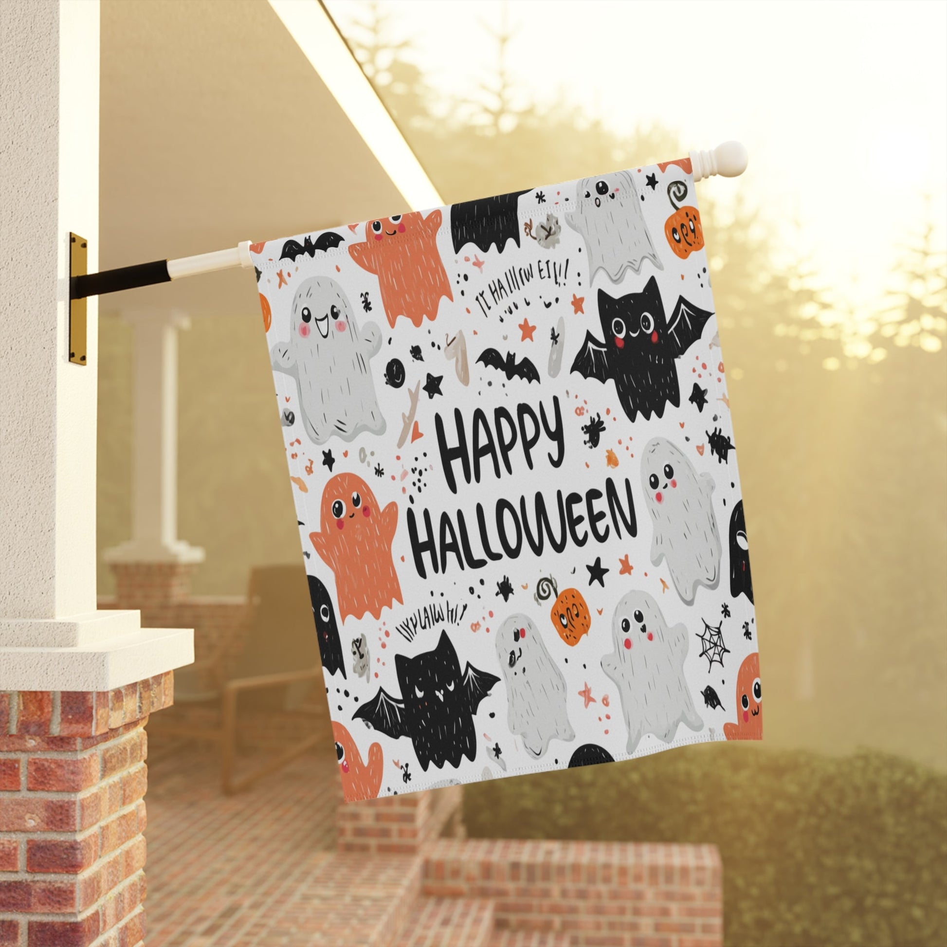 Halloween Garden Banner, Spooky Outdoor Decor, Fall Decorations, Seasonal Yard Sign, Trick or Treat Flag Printify