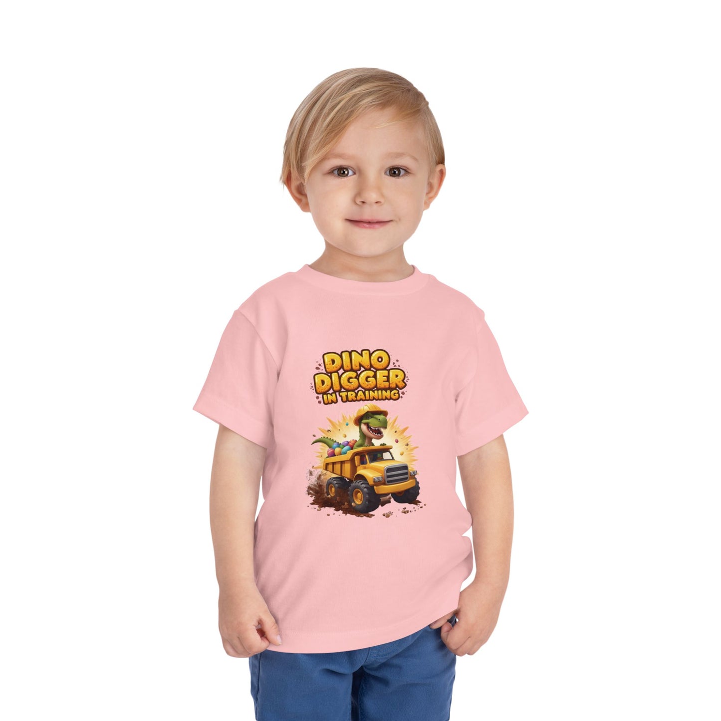 Dino Digger Toddler Tee - Fun Dino Excavator T-Shirt, Kids Gift, Birthday Outfit, Playwear, Cute Dinosaur Apparel