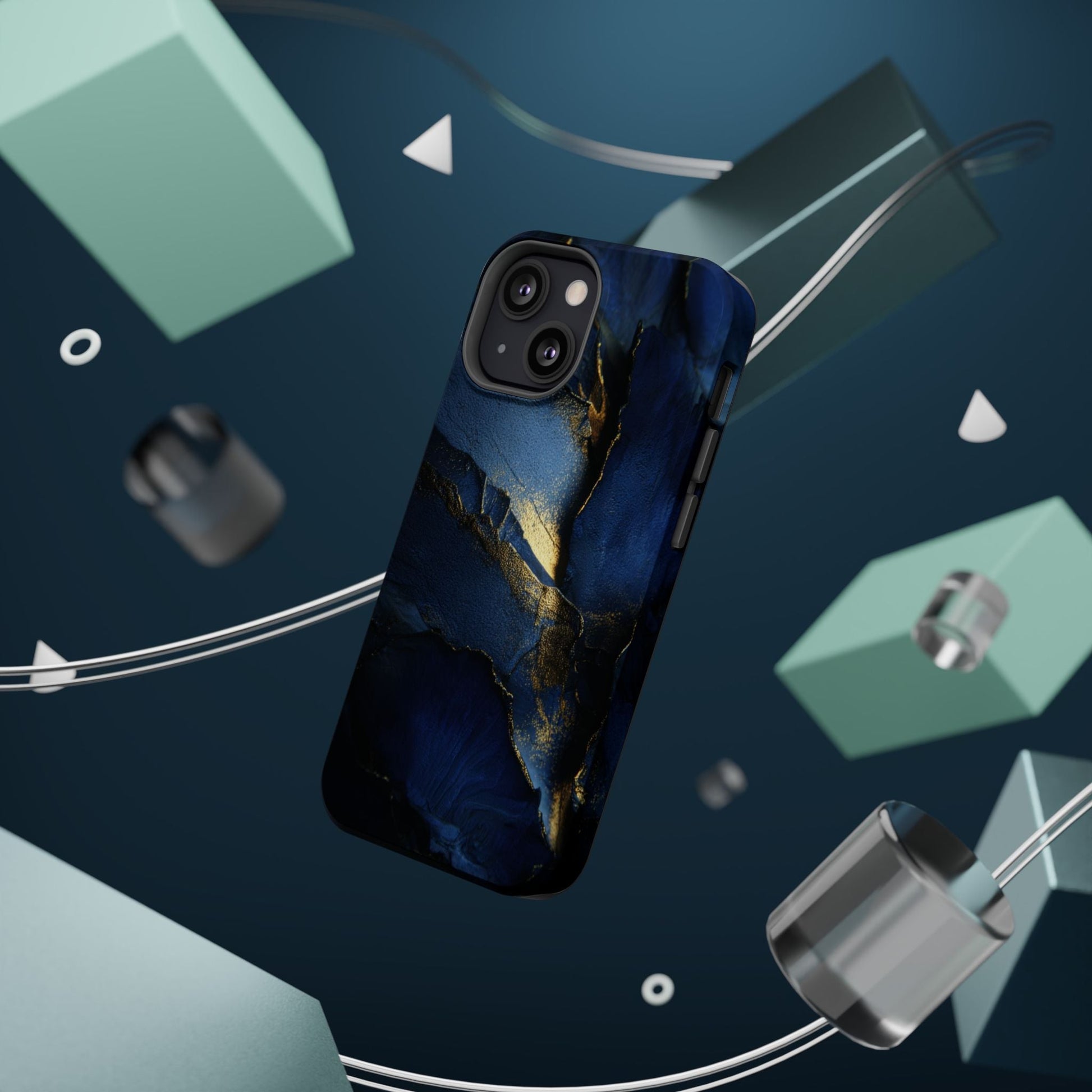 Phone Case - Blue and Gold 8k HD Design - Magnetic Tough Cases Printify