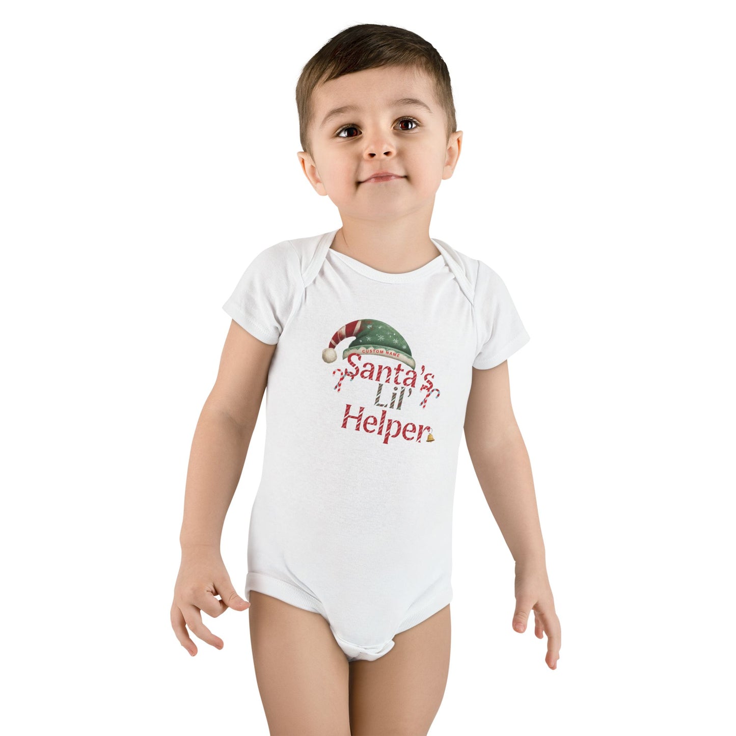 Personalized Santa's Lil Helper Baby Onesie, Christmas Baby Outfit, Holiday Gift for New Parents, Cute Baby Bodysuit, Infant Wear
