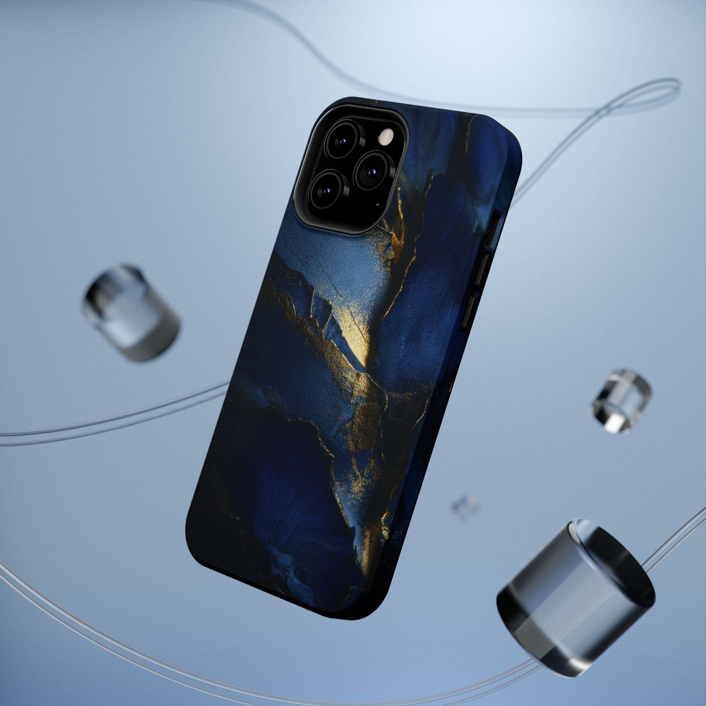 Phone Case - Blue and Gold 8k HD Design - Magnetic Tough Cases Printify