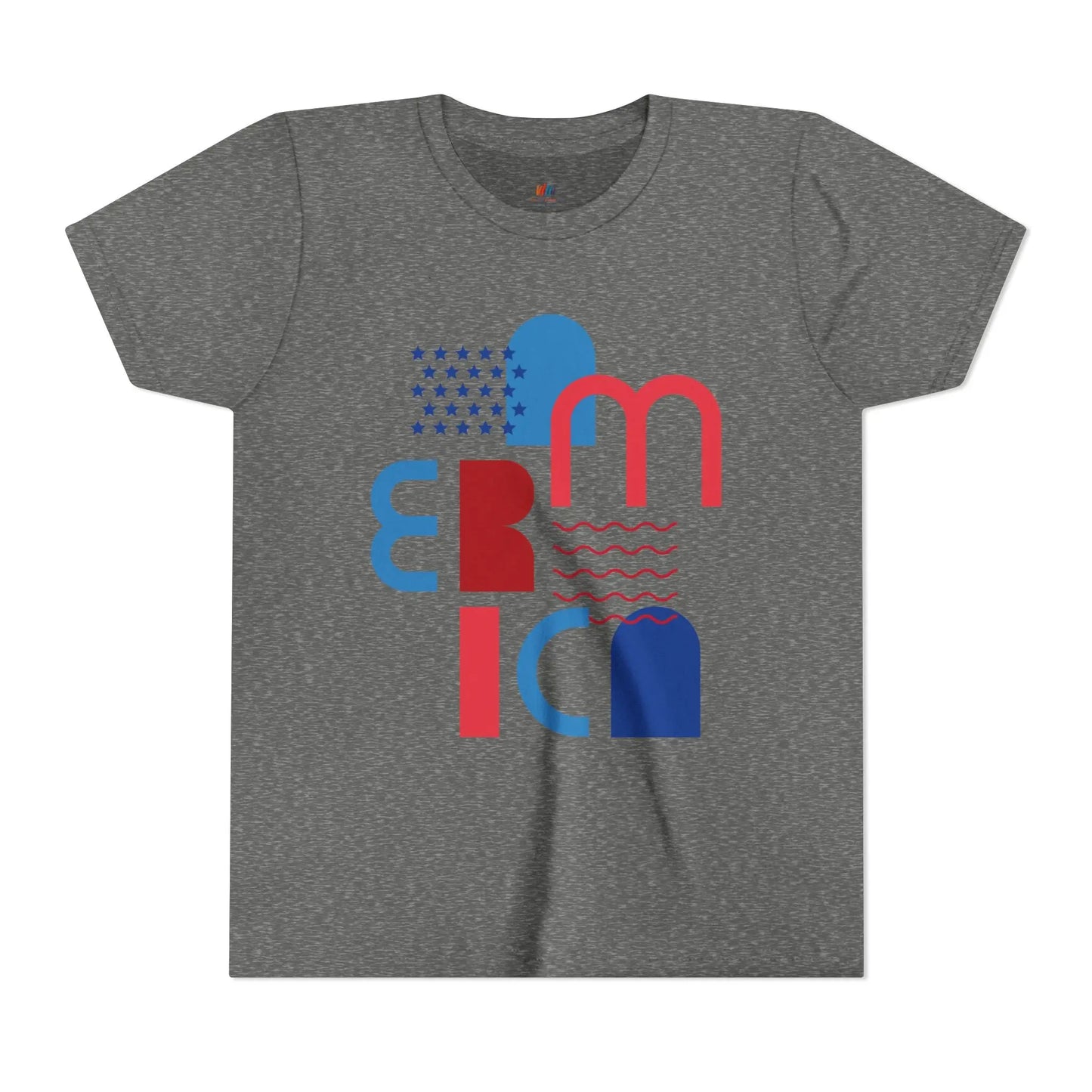 Youth Americana Short Sleeve Tee, Summer Fun Shirt, Patriotic Kids Top, Gift for Independence Day, Red White Blue Tee Printify
