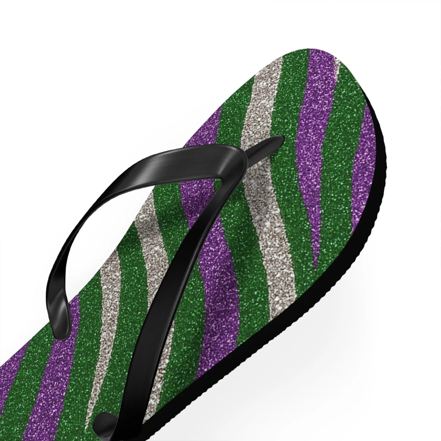 Vibrant Striped Flip Flops for Summer, Beach, Pool, Vacation, Trendy Footwear Printify