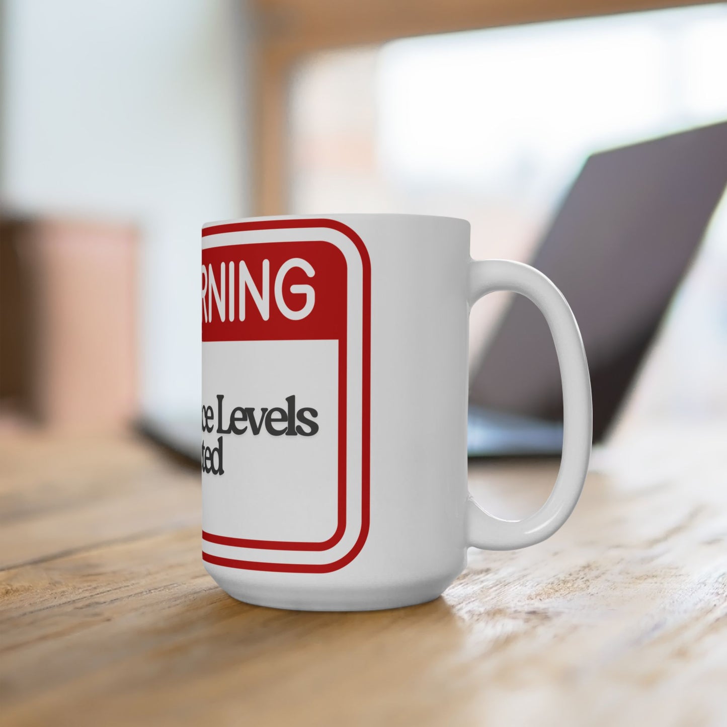 Warning Mug: Low Patience Levels Detected', Fun Coffee Cup, Gift for Coworkers, Office Humor, Birthday Present