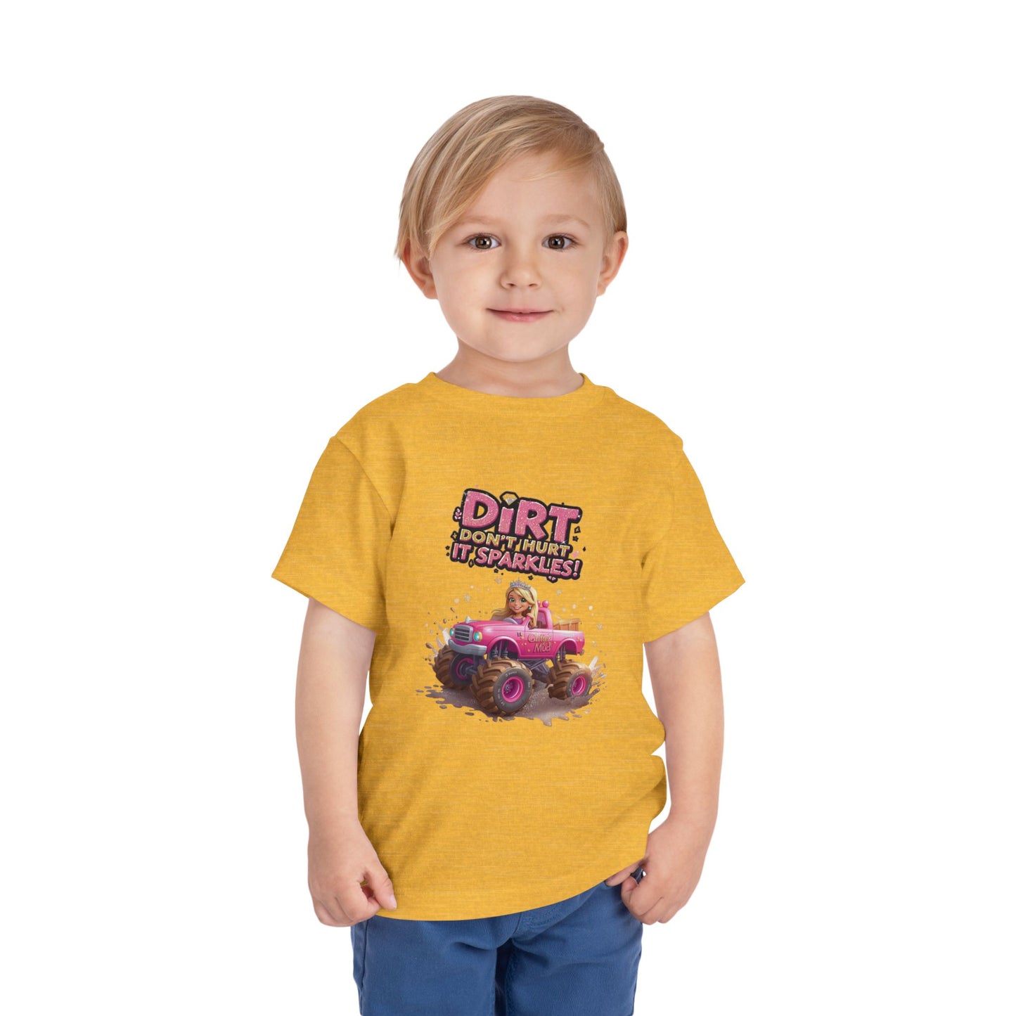 Toddler Tee, Princess in a Pink Monster Truck Dirt Don't Hurt It Sparkles Shirt, Kids Birthday Gift, Cute Girl's Top, Baby Shower Present,
