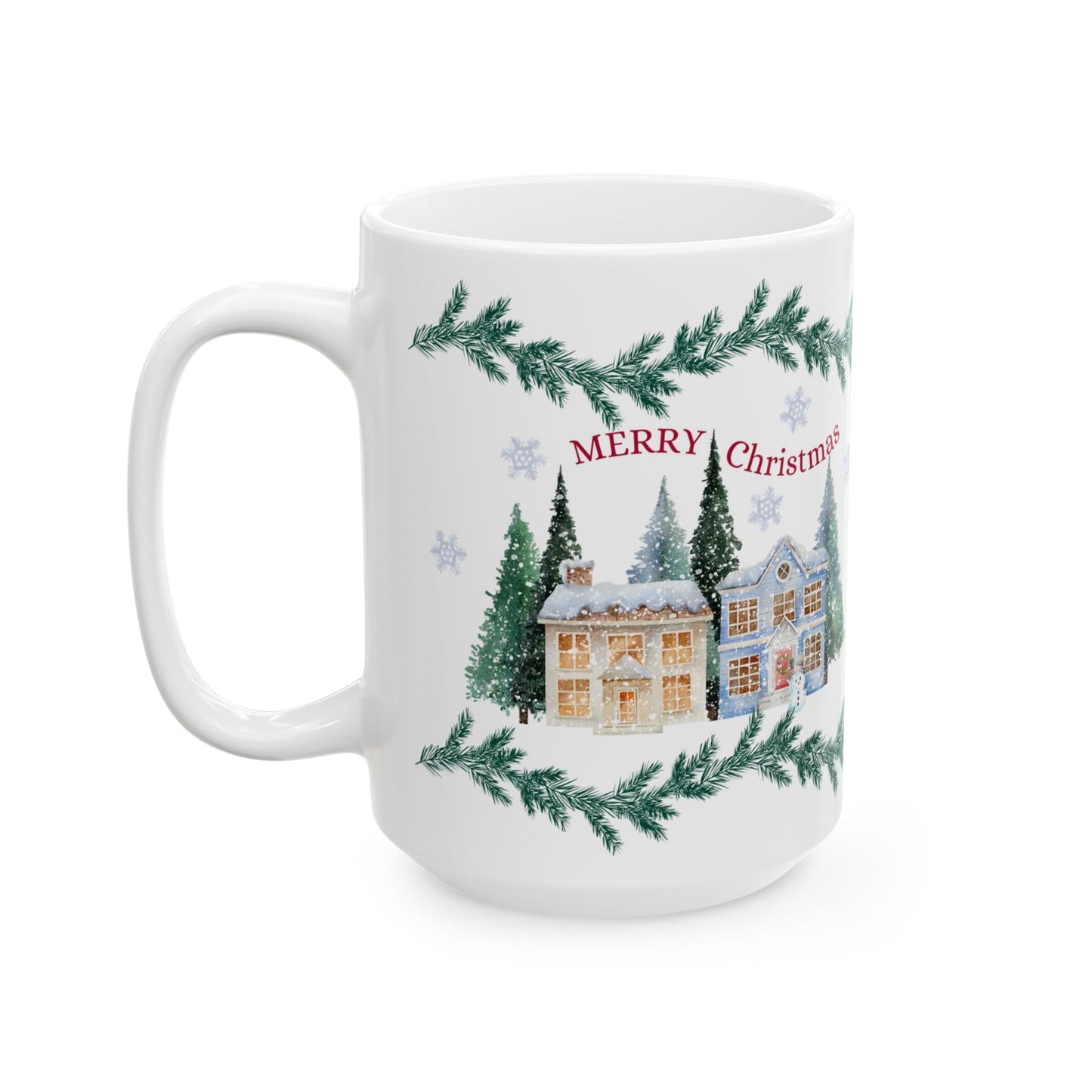 Christmas-Themed Ceramic Mug, Holiday Gift, Festive Drinkware, Winter Decor, Home & Kitchen, Coffee/Tea Cup