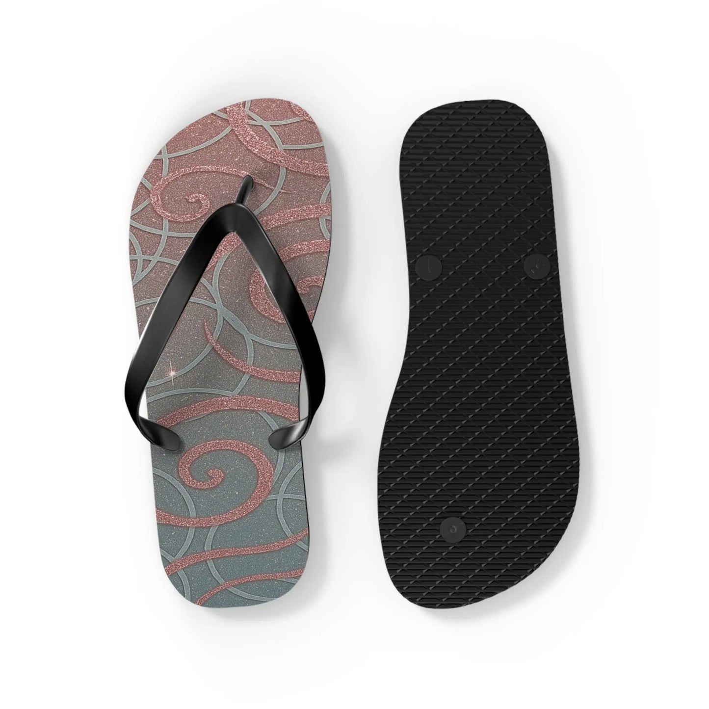 Elegant Swirl Flip Flops | Stylish Summer Footwear, Beach Vibes, Vacation Sandals, Poolside Comfort, Perfect Gift Printify