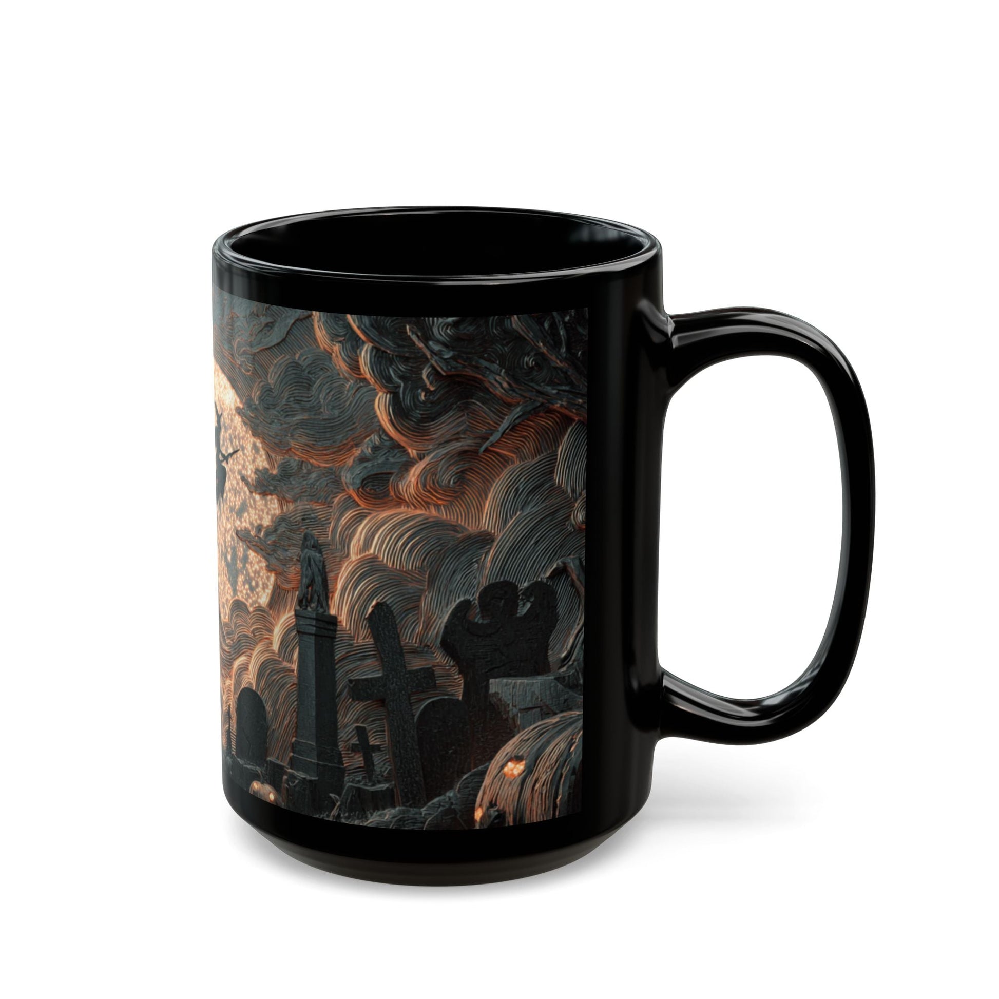 Spooky Witching Hour Mug - Perfect for Halloween Coffee Lovers, Black Ceramic Cup, Gift for Witch Fans, Unique Kitchen Decor, [...] Printify