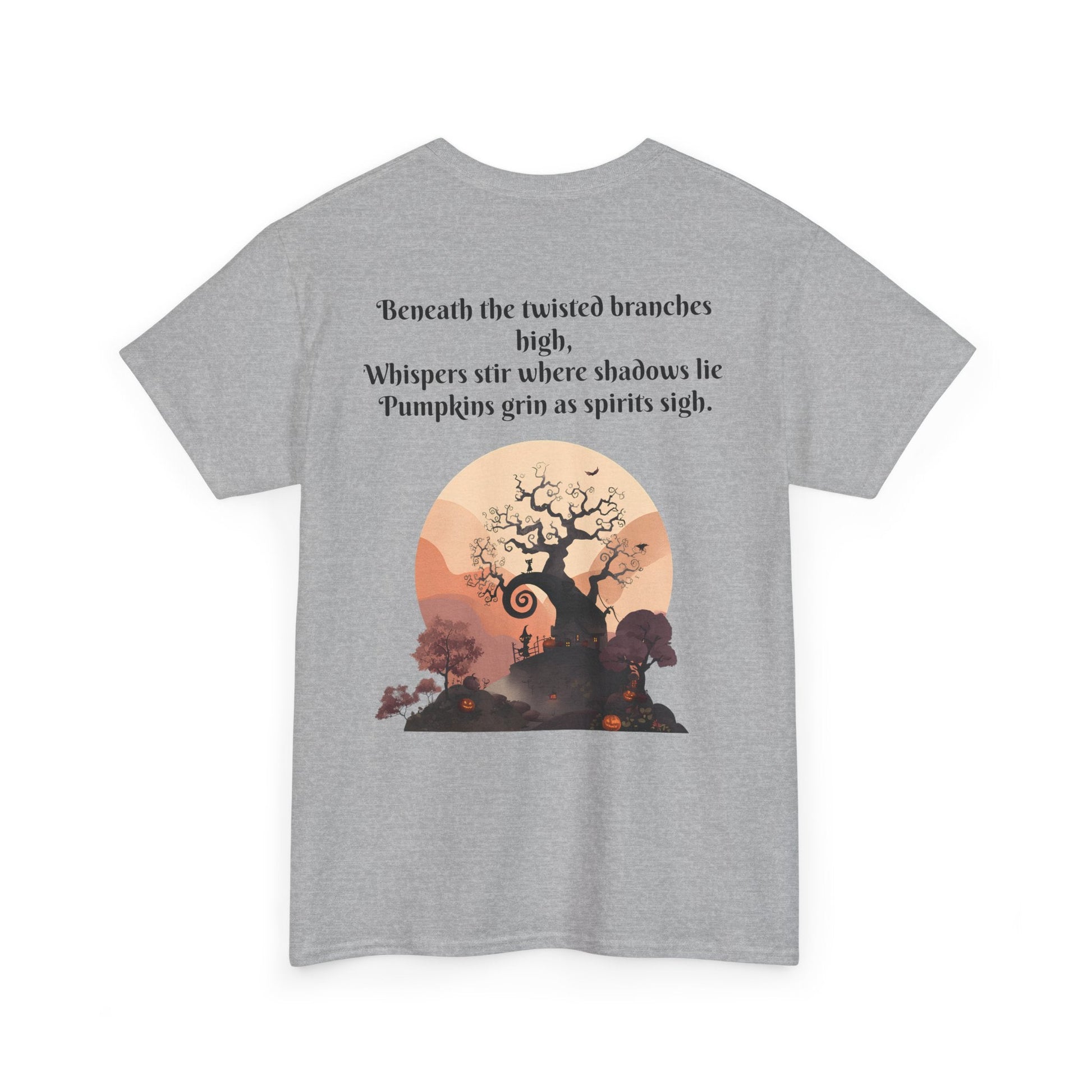 Spooky Sunset Tee, Halloween Shirt, Fall Apparel, Unisex Graphic Tee, Autumn Vibes, Cozy Casual Wear Printify