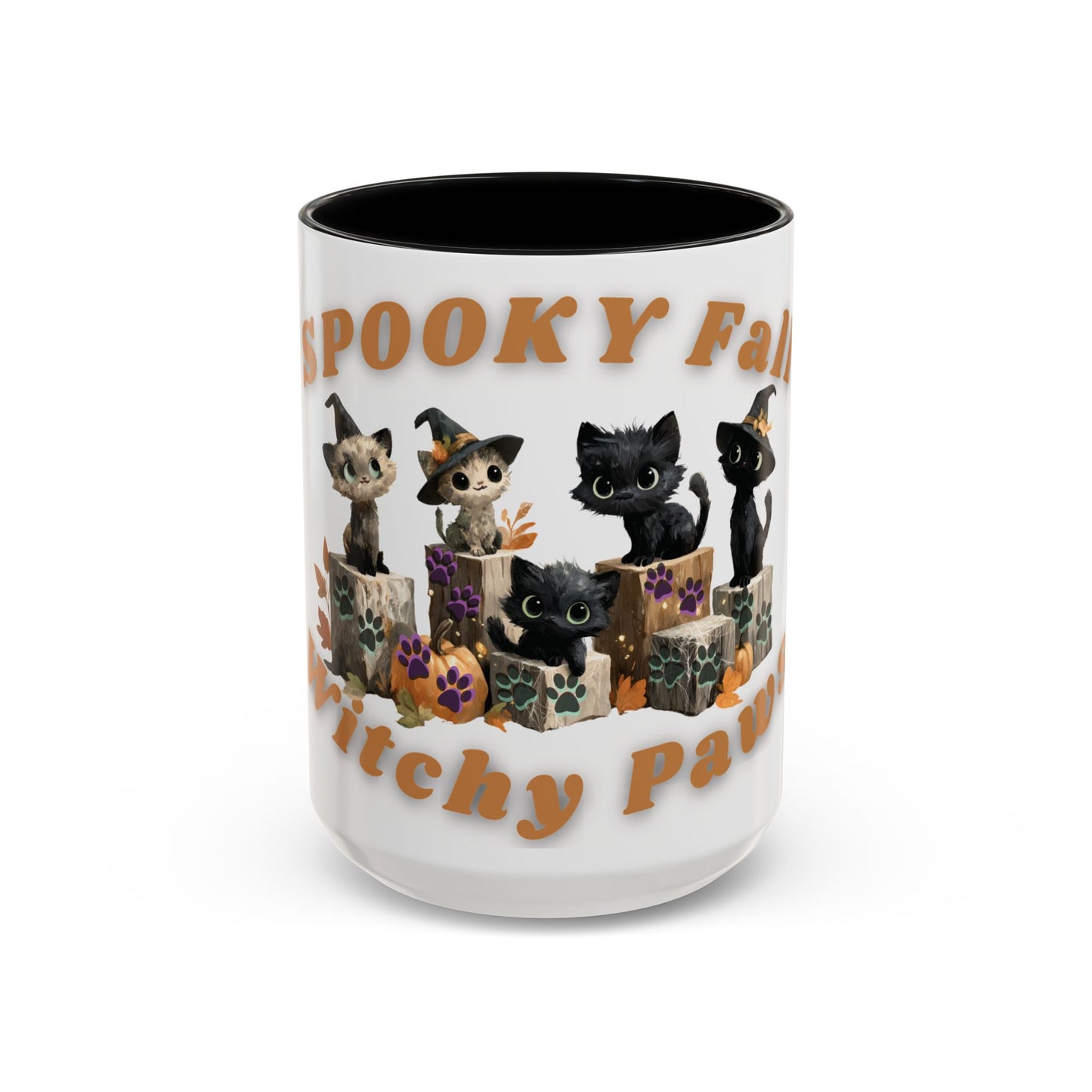 Spooky Black Cat Coffee Mug, Halloween Mug, Fall Decor, Cat Lover Gift, Witchy Paws, Seasonal Mugs