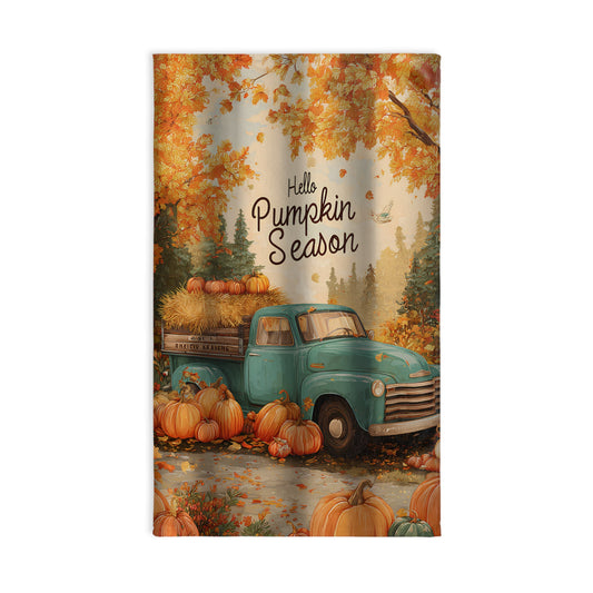 Hand Towel - Rustic Farm Truck Hello Pumpkin Season Design Printify