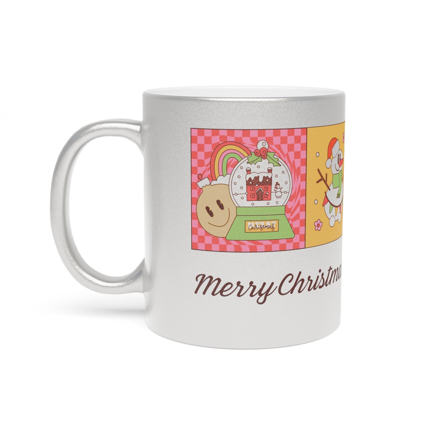 Metallic Christmas Mug | Festive Holiday Drinkware, Gift for Her, Winter Wonderland Decor, Ornament Collector, Merry Christmas Quote