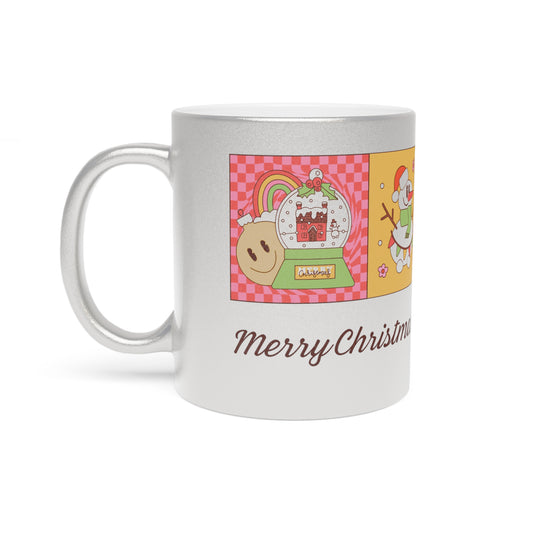 Metallic Christmas Mug | Festive Holiday Drinkware, Gift for Her, Winter Wonderland Decor, Ornament Collector, Merry Christmas Quote