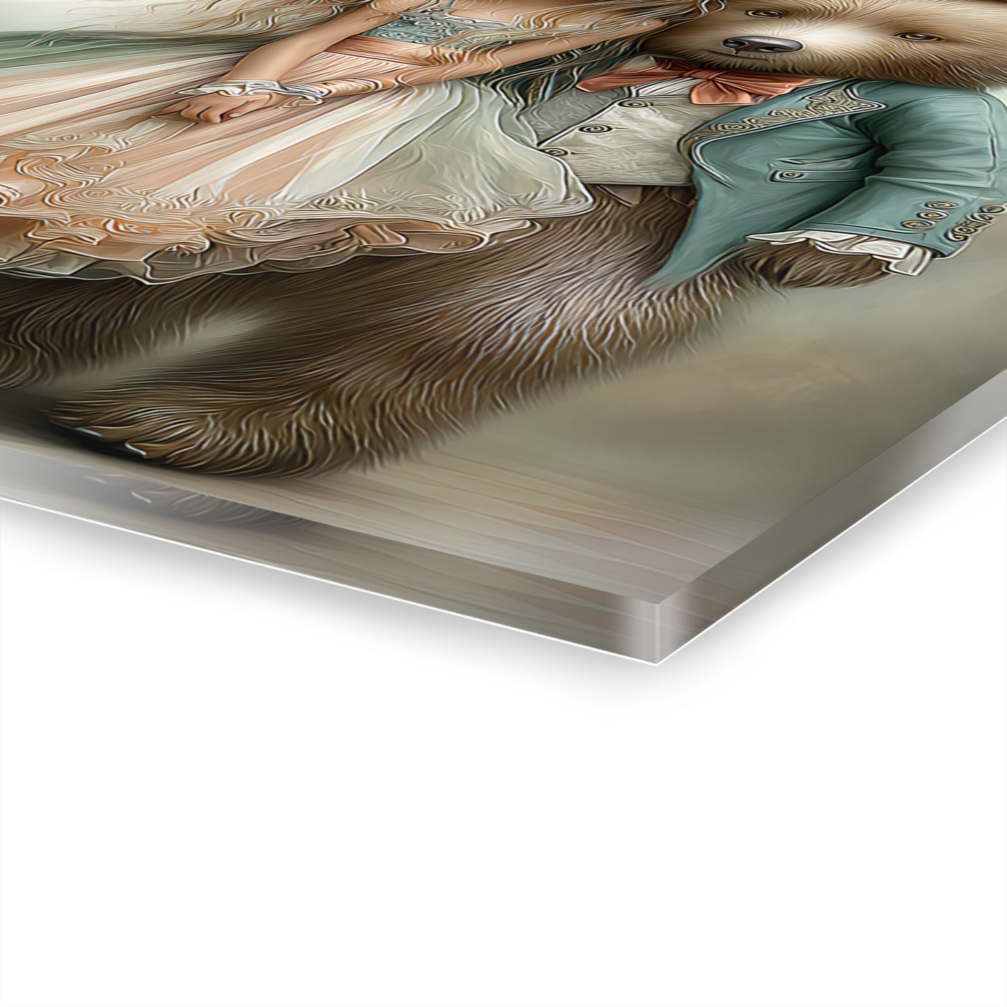 Acrylic Prints - Whimsical Girl and Bear French Cleat Hanging Frame with Enchanting Poem on the Horizontal Frames only.