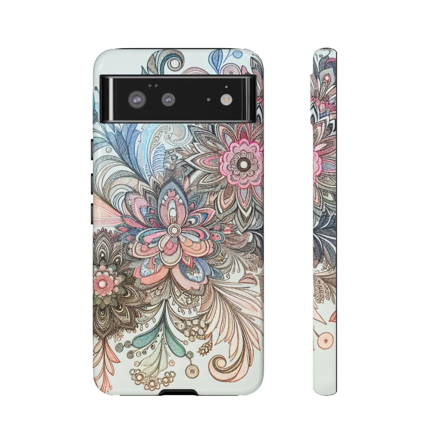 Floral Phone Case, Tough Cases, Protective mobile cover for flower lovers, Gift for her, Stylish phone accessory, Unique floral [...] Printify