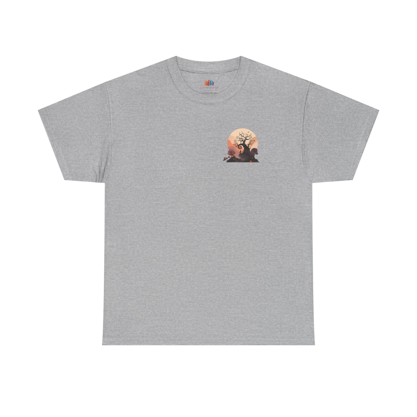Spooky Sunset Tee, Halloween Shirt, Fall Apparel, Unisex Graphic Tee, Autumn Vibes, Cozy Casual Wear Printify