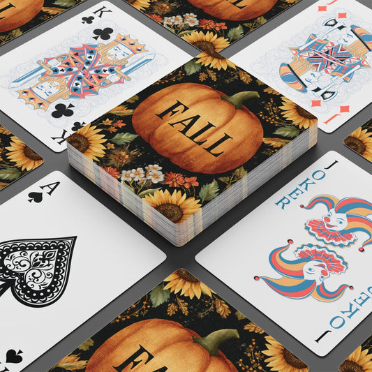 Fall-Themed Poker Playing Cards | Autumn Card Game, Halloween Party Supplies, Family Game Night, Gift for Card Players, Cozy Home Decor Printify