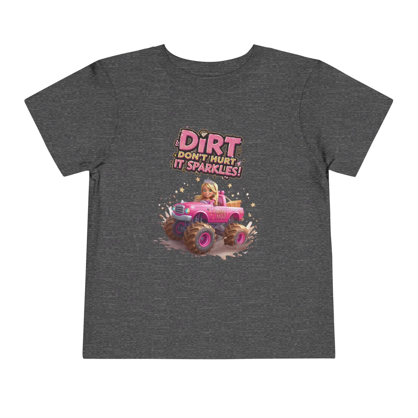 Toddler Tee, Princess in a Pink Monster Truck Dirt Don't Hurt It Sparkles Shirt, Kids Birthday Gift, Cute Girl's Top, Baby Shower Present,