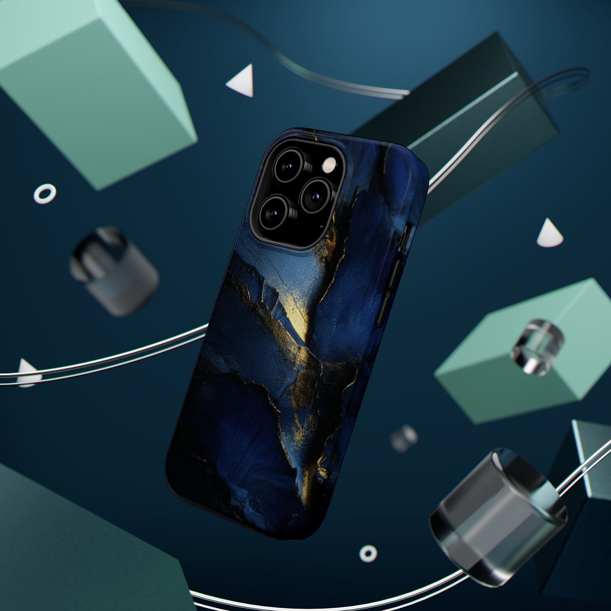 Phone Case - Blue and Gold 8k HD Design - Magnetic Tough Cases Printify