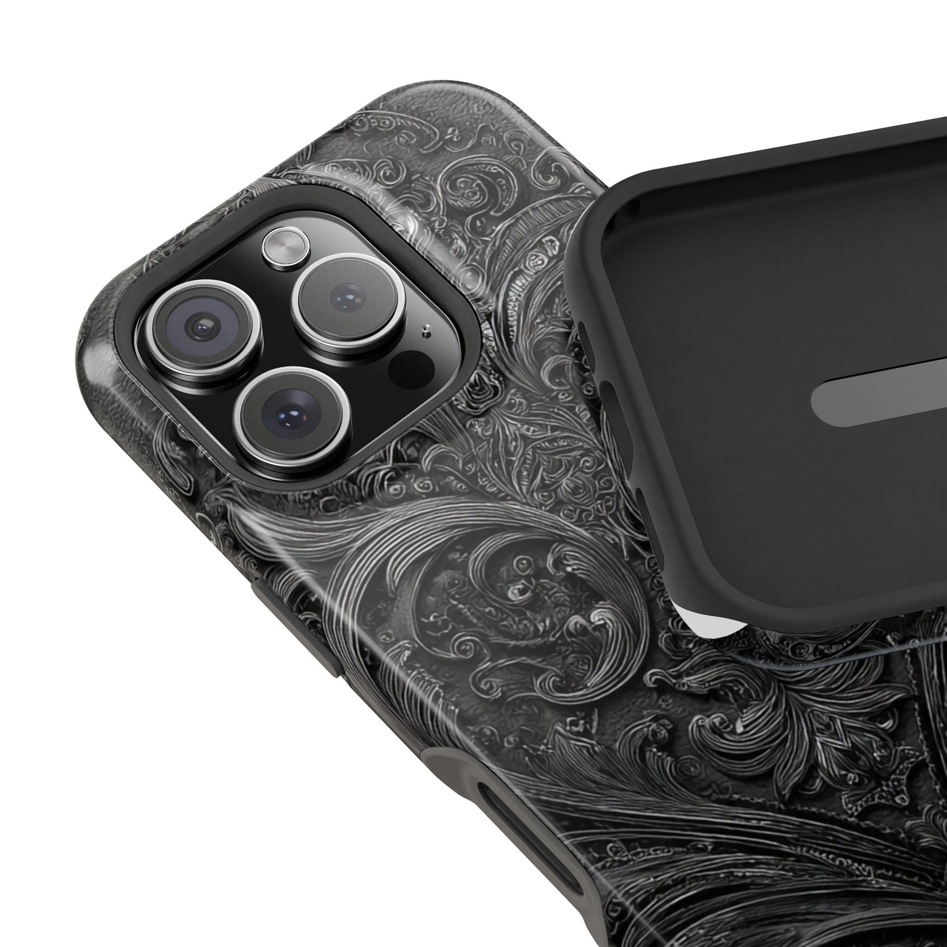 Phone Cases - Elegant Vintage Black Lace Design Printify