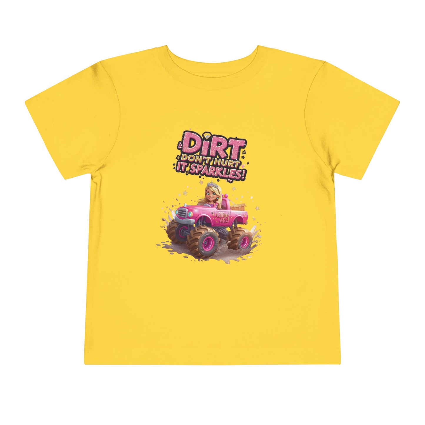 Toddler Tee, Princess in a Pink Monster Truck Dirt Don't Hurt It Sparkles Shirt, Kids Birthday Gift, Cute Girl's Top, Baby Shower Present,